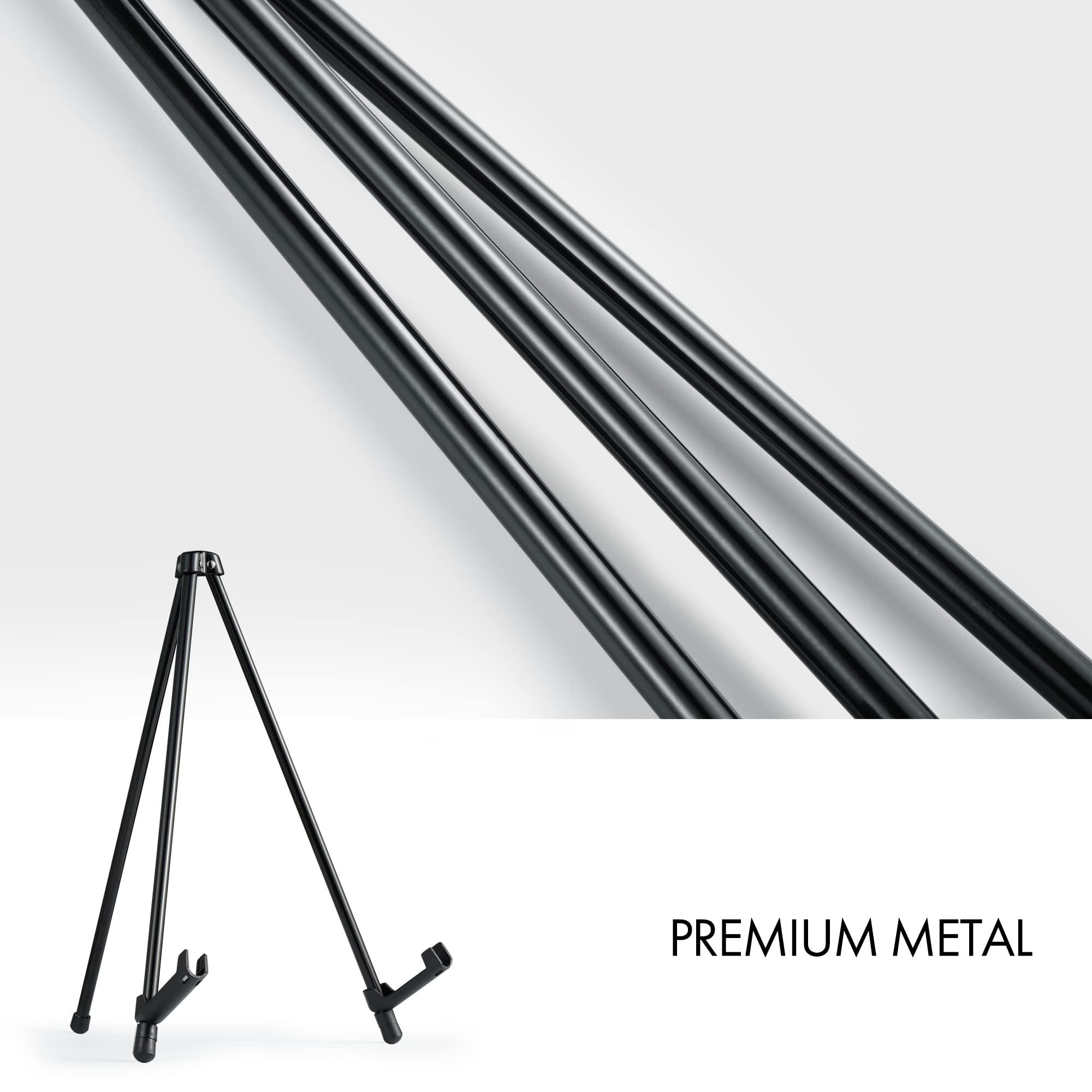 ARTIFY 14'' Tabletop Instant Display Easel, Black Steel Table Top Easels for Display, Tripod for Canvas, Paintings, Signs, Posters