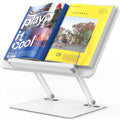 BESIGN BS01 Book Stand for Reading, Adjustable Book Holder, Ergonomic Laptop Stand with Elastic Page Clips for Music Scores, Recipe, Tablet, Laptop (Black)