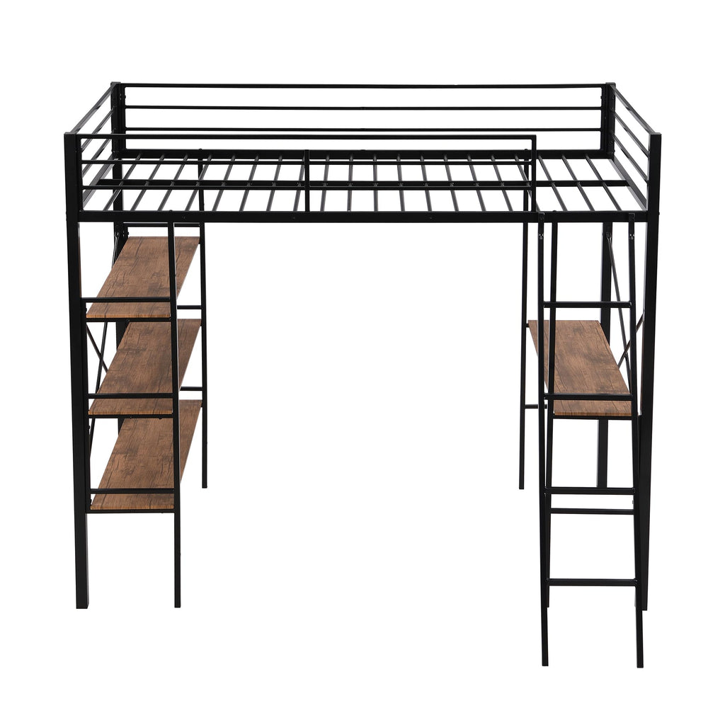 DNYN Twin Size Loft Bed with Desk & Storage Drawers& Table Set for Kids Bedroom,Covertible Twin-Over-Twin Bunkbeds Design,Easy Assemble & Space Saving & No Box Spring Needed,for Small Space, Black