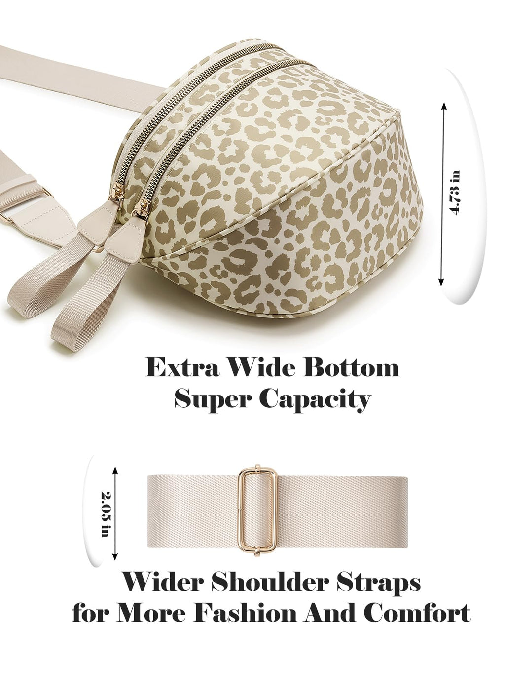 Pure Colour Crossbody Bag Bum Bag for Women,Spacious Purse Fanny Packs Belt Bag,Oversized Bum Bag (Bean Green Leopard Print Bum Bag)