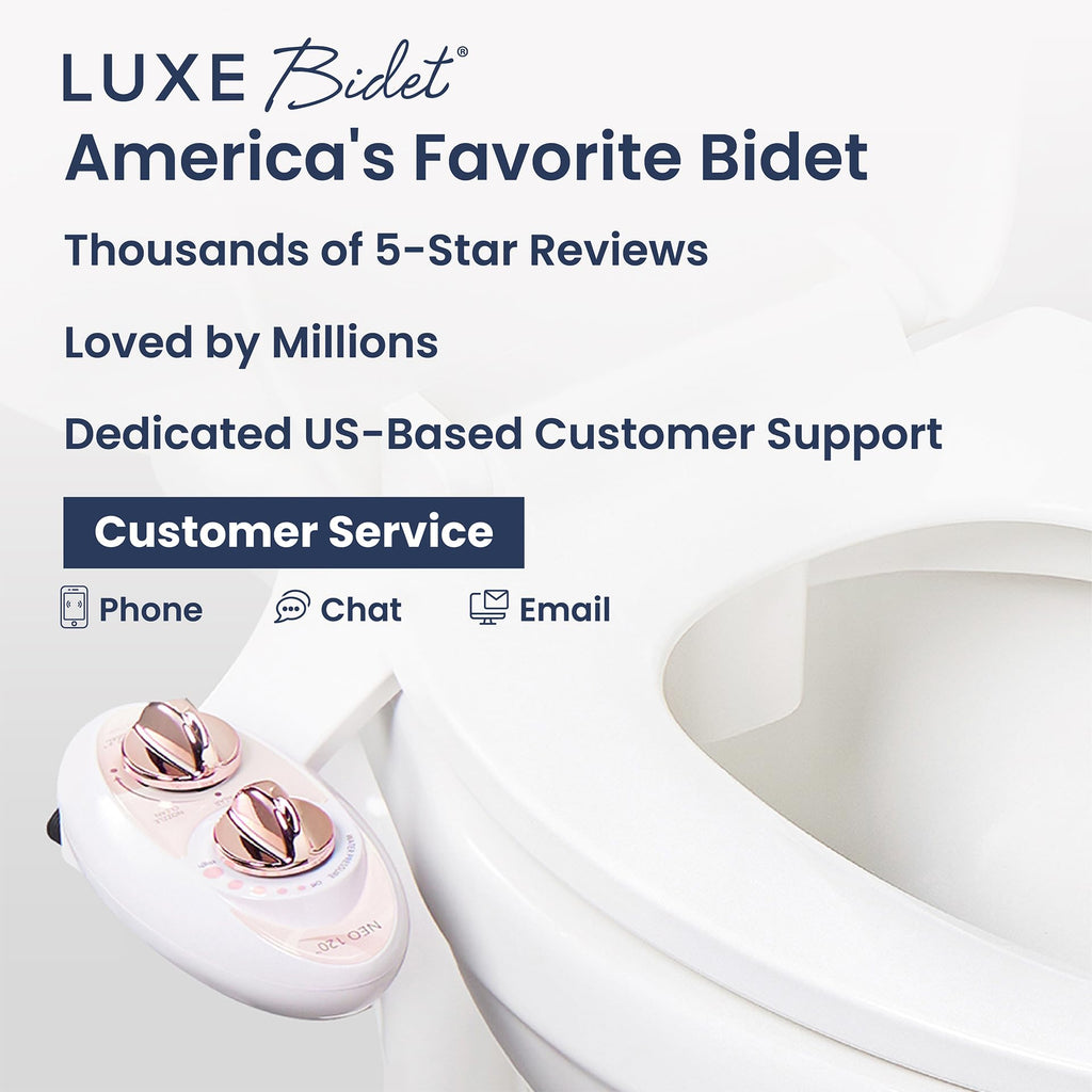 LUXE Bidet NEO 120 - Single Nozzle, Self-Cleaning, Non-Electric Bidet Attachment for Toilet Seat, Adjustable Water Pressure, Rear Wash (Blue)