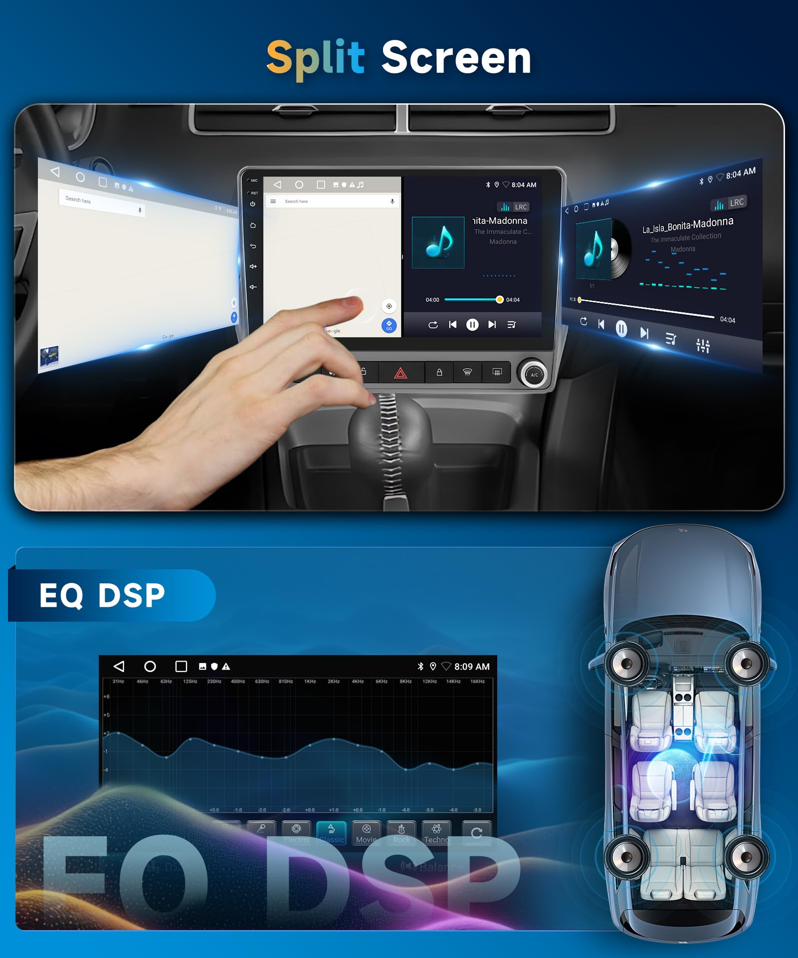 5G WiFi Android 15 Car Stereo for Chevrolet Chevy Camaro 2008–2015 Wireless Carplay Android Auto,9" HD IPS Touchscreen Car Radio Support GPS/10band DSP Audio/Bluetooth/FM/SWC/Backup Camera