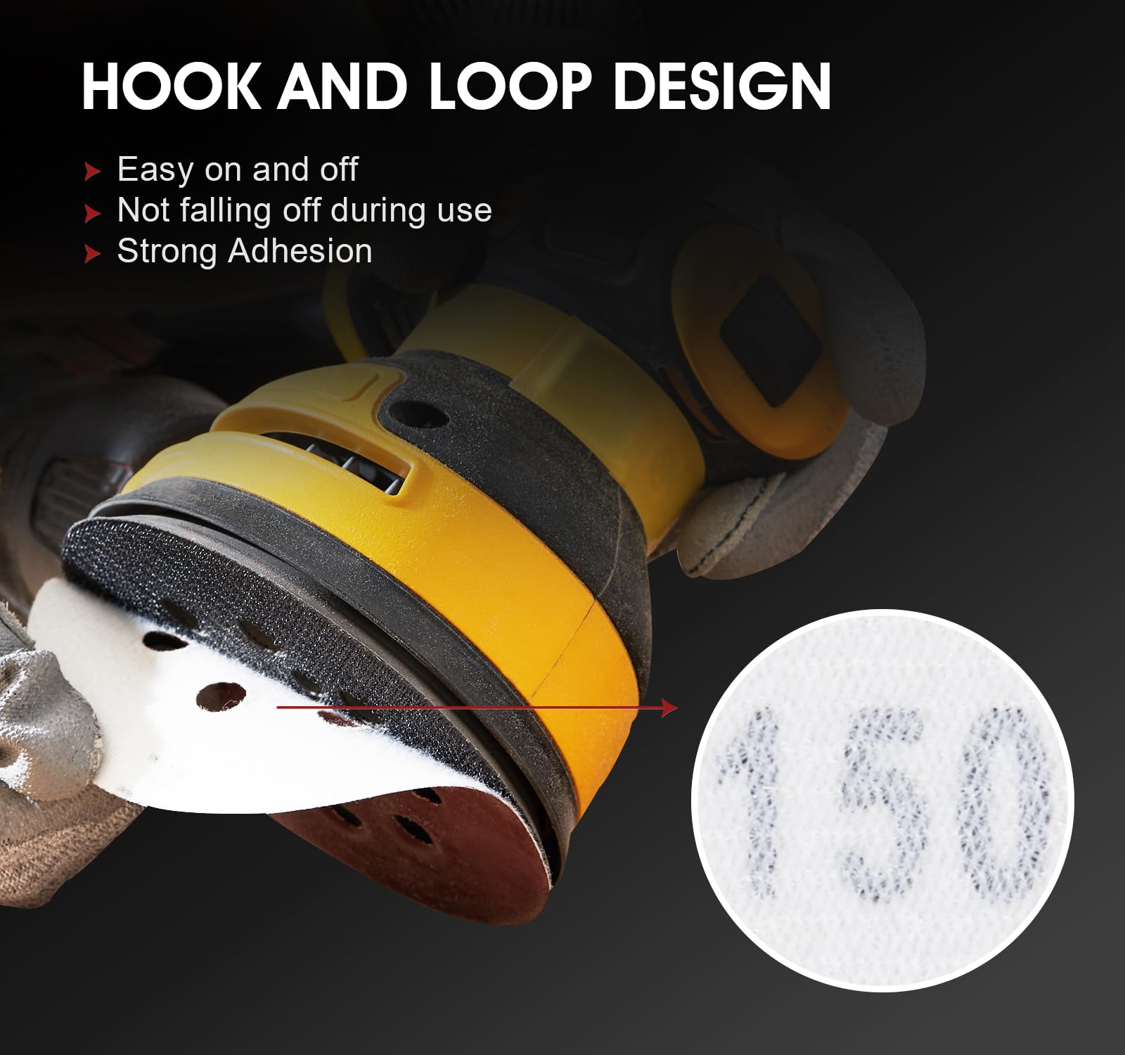S SATC 72 PCS 5 Inch 8 Hole Hook and Loop Adhesive Sanding Discs Sandpaper for Random Orbital Sander 40 60 80 120 180 240 320 Grits