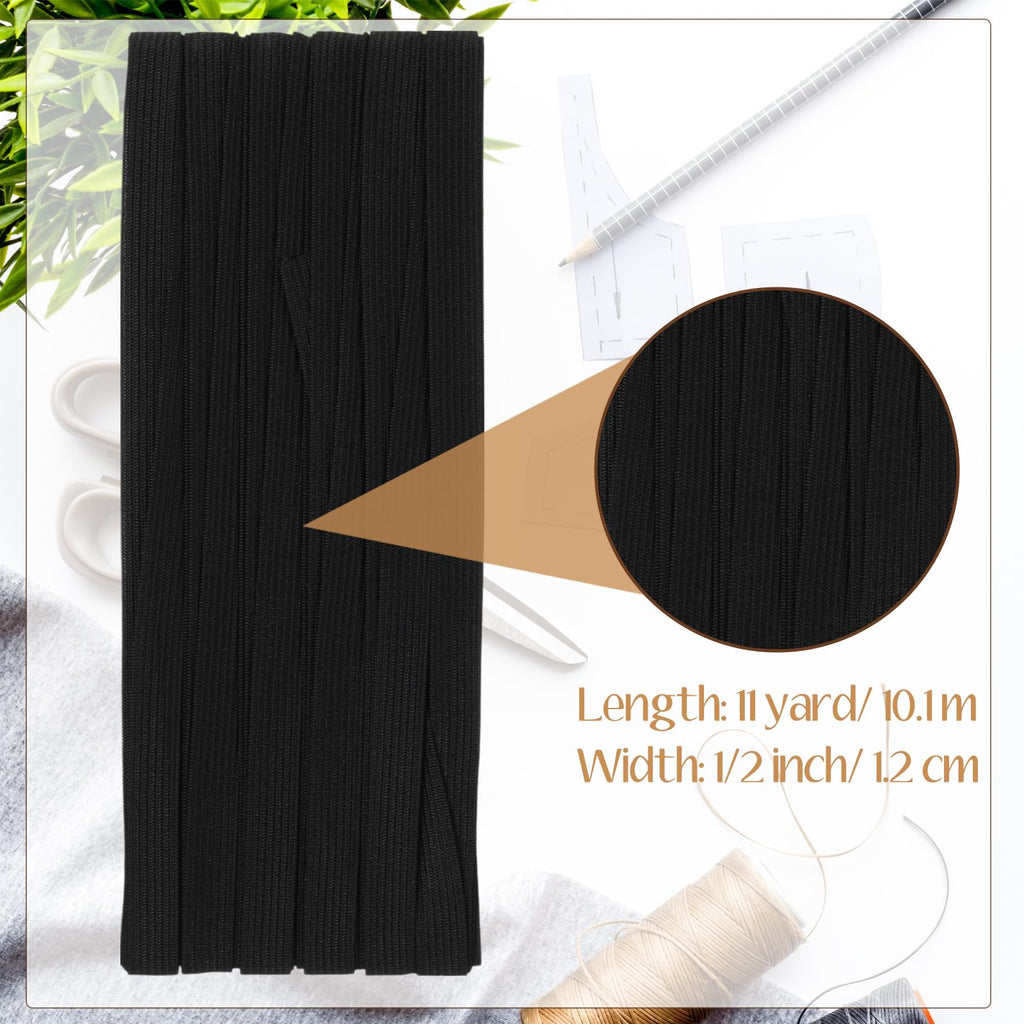 Shappy Elastic for Sewing Knit Elastic Band 1/2 Inch x 11 Yards (Beige)