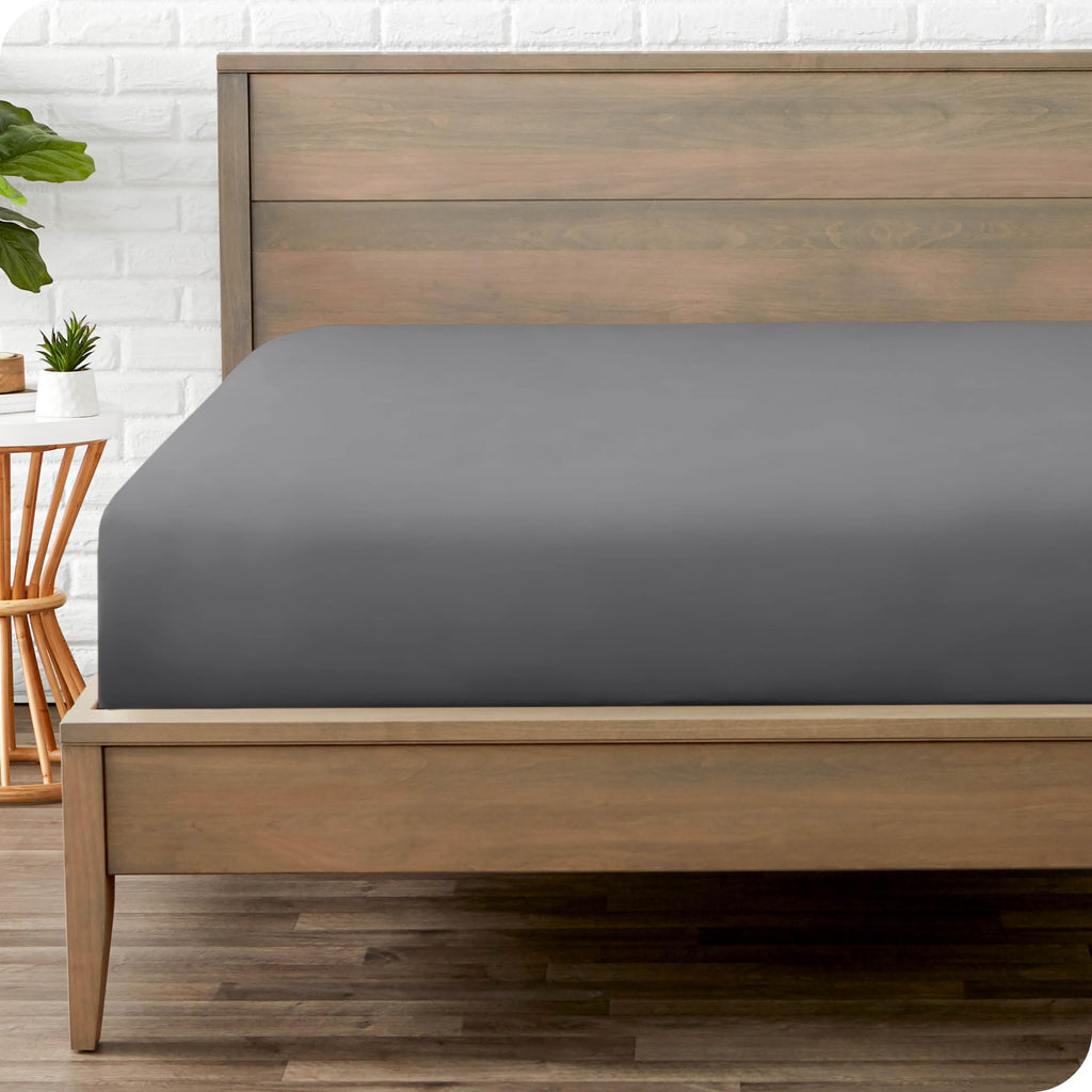 Bare Home Fitted Bottom Sheet Twin Size - Premium 1800 Ultra-Soft - Hotel Luxury - Deep Pocket - Durable and Long Lasting (Twin, White)