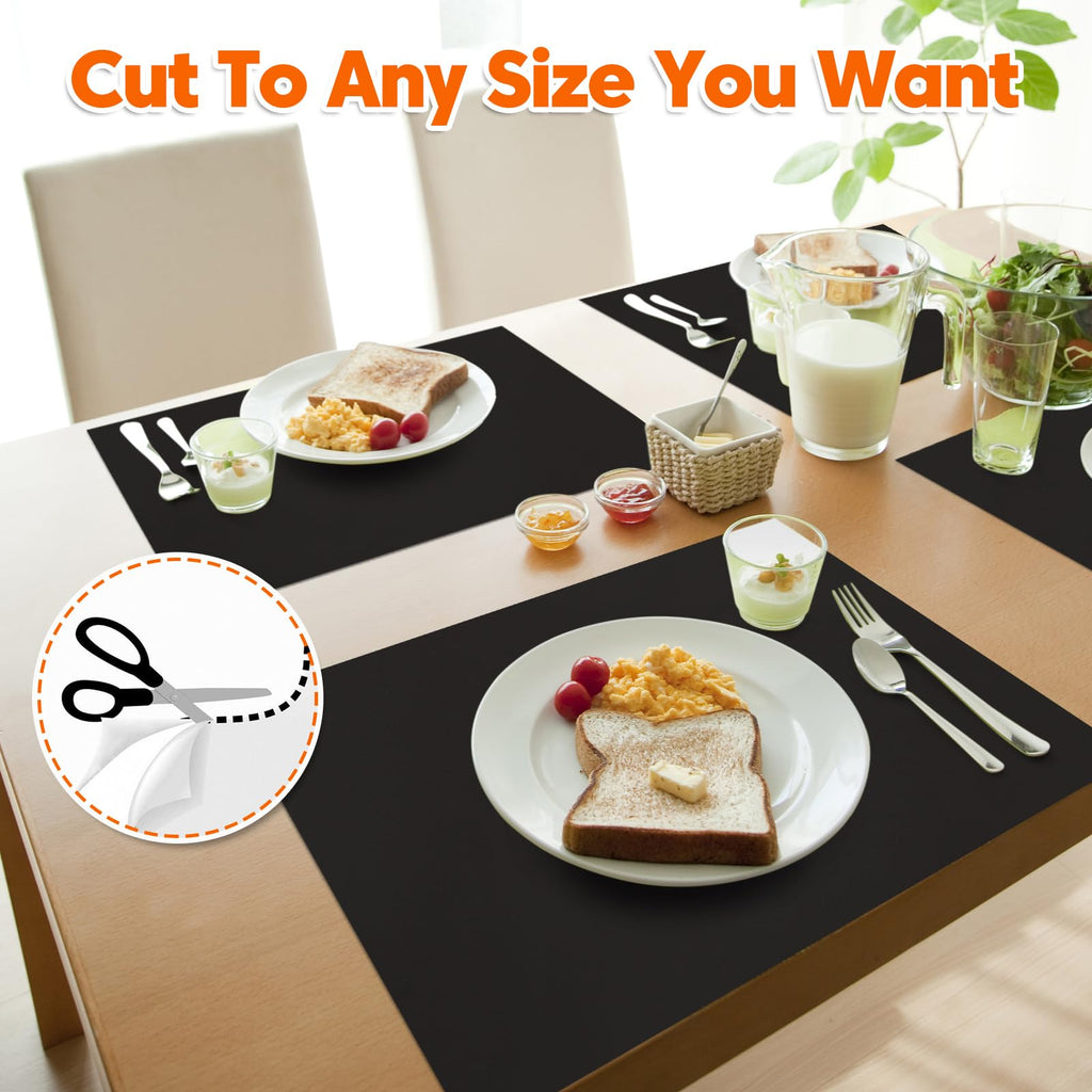 Large Silicone Mat, 72”x16” Heat Resistant Mats for Countertop, Cuttable Waterproof Kitchen Counter Mat, Multipurpose Countertop Protector Mat, Silicone Mats for Kitchen Counter (Black)