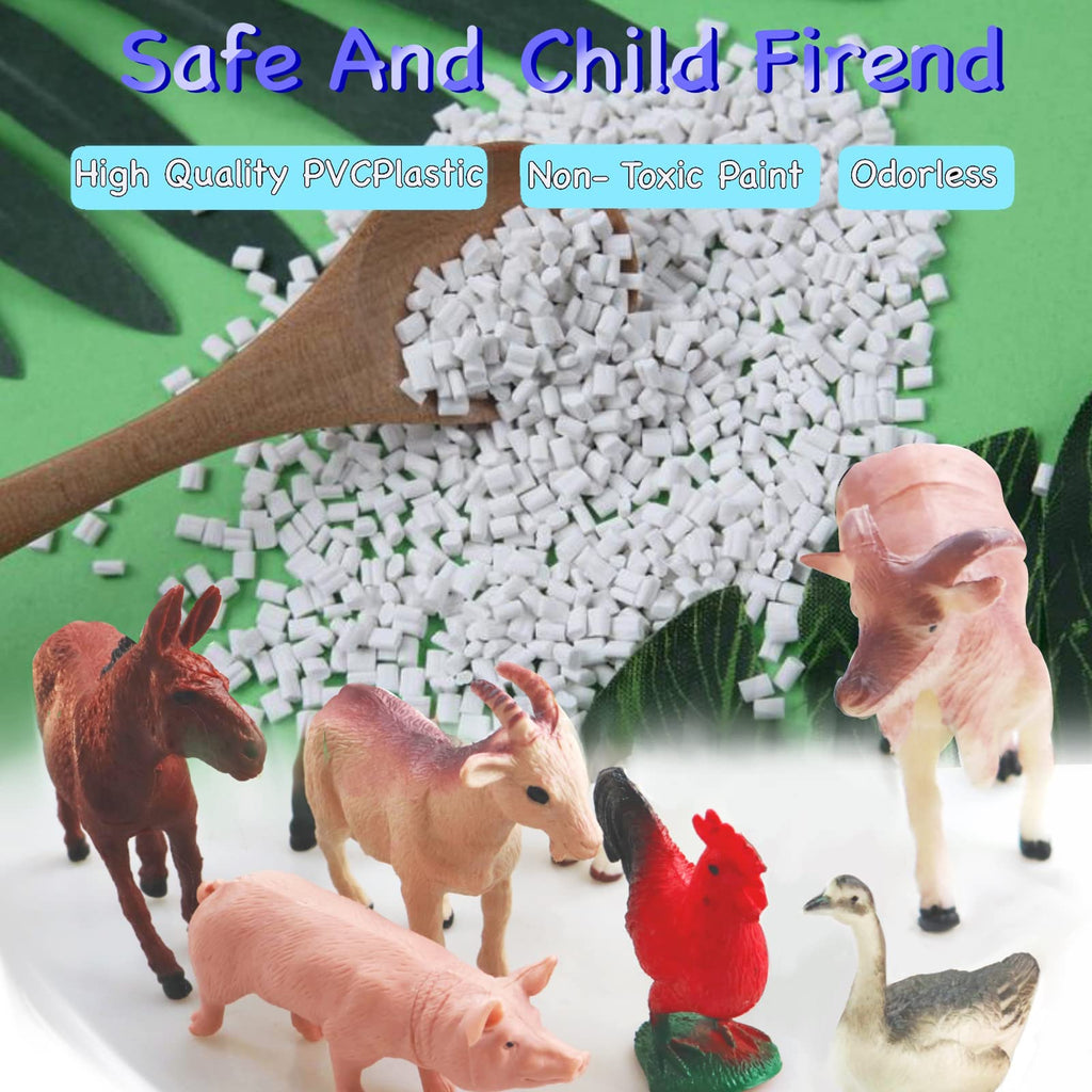 15 Pcs Mini Figures Toys Realistic Farm Animal Figurines, Plastic Learning Educational Playset Animal Themed Party Supplies Cake Topper Ornaments for Easter Egg Birthday Christmas