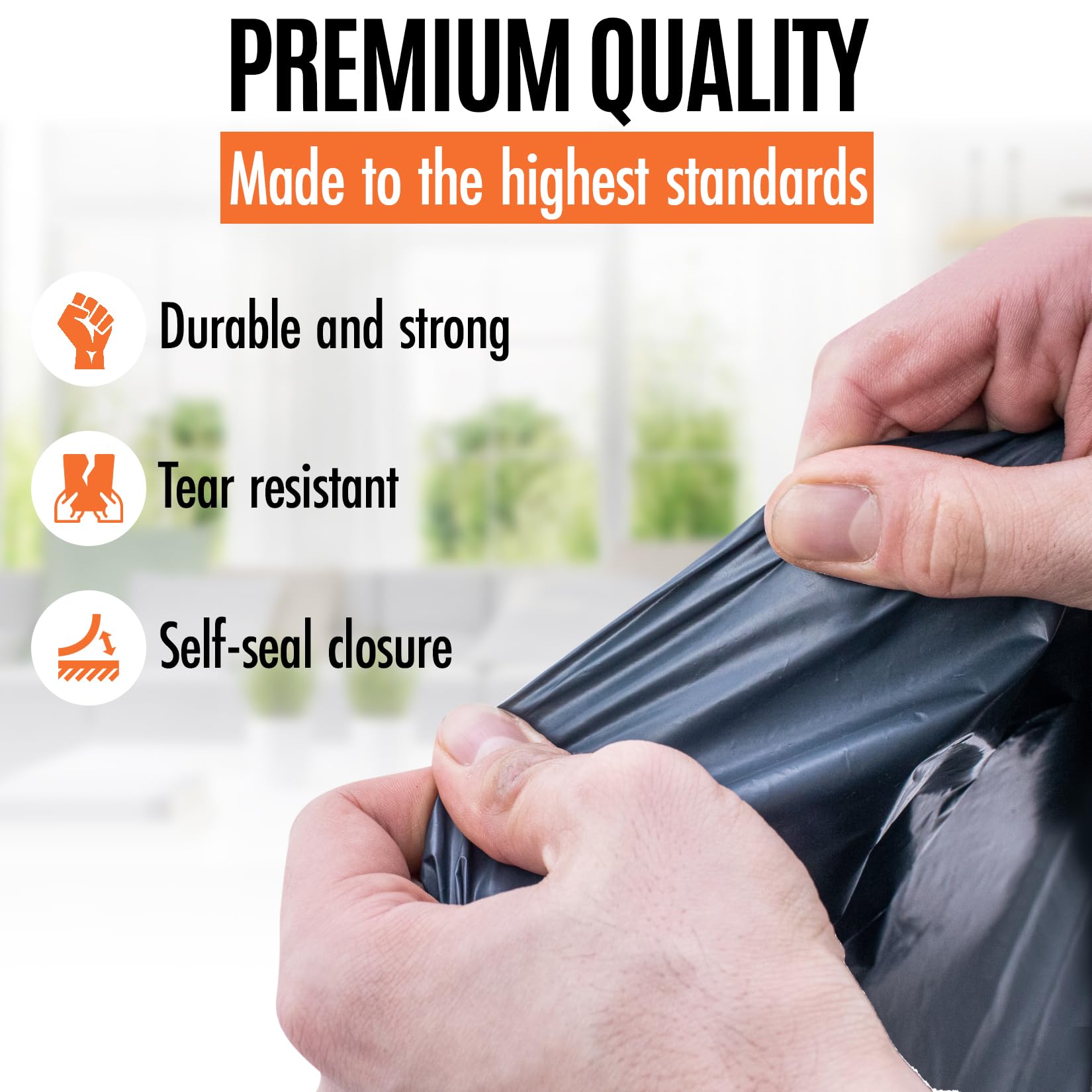 5 Large Shipping Bags 17x24 | Jumbo Poly Mailers for clothes | Strong Thick Mailing Bags with Self Adhesive | Self Sealing Shipping Envelopes