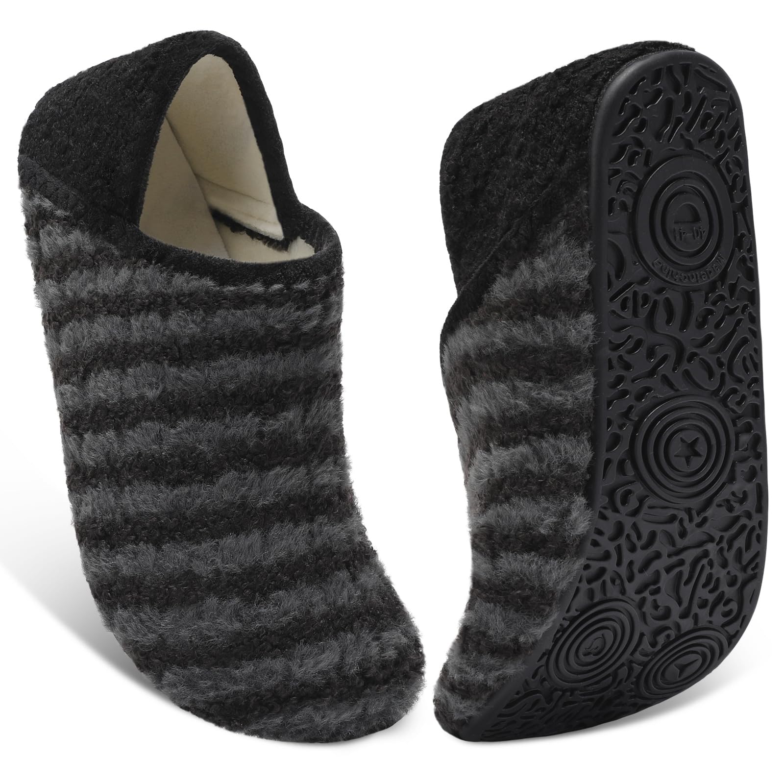 XIHALOOK House Slippers for Women Men Cozy Sock Shoes with Soft Rubber Sole Slip On for Indoor/Outdoor