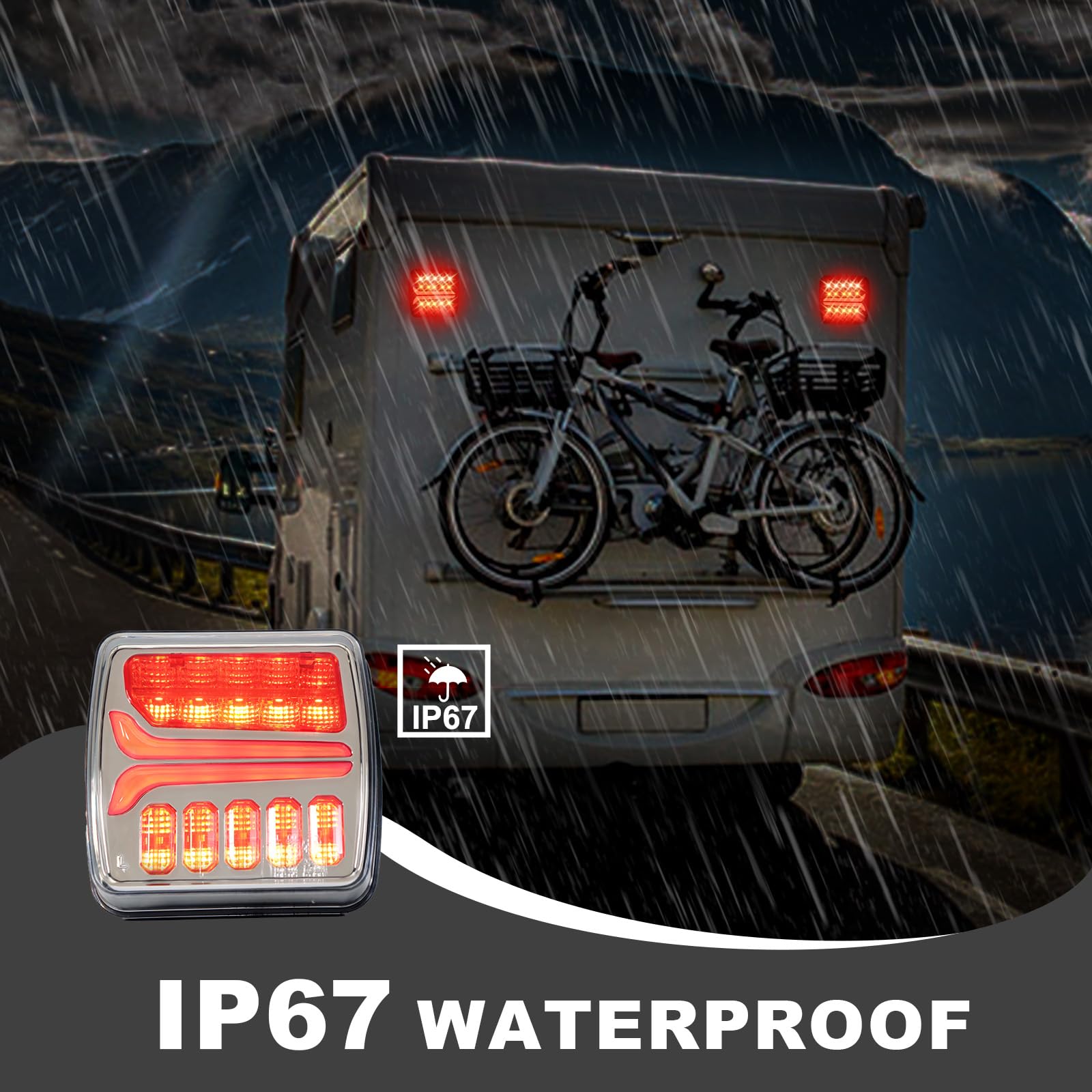 Agrieyes Halo Wireless Trailer Lights, 2 Mounting Options Magnetic Trailer Light for Towing, Portable LED Tow Lights Kit for Trucks, Boat, RV Amber