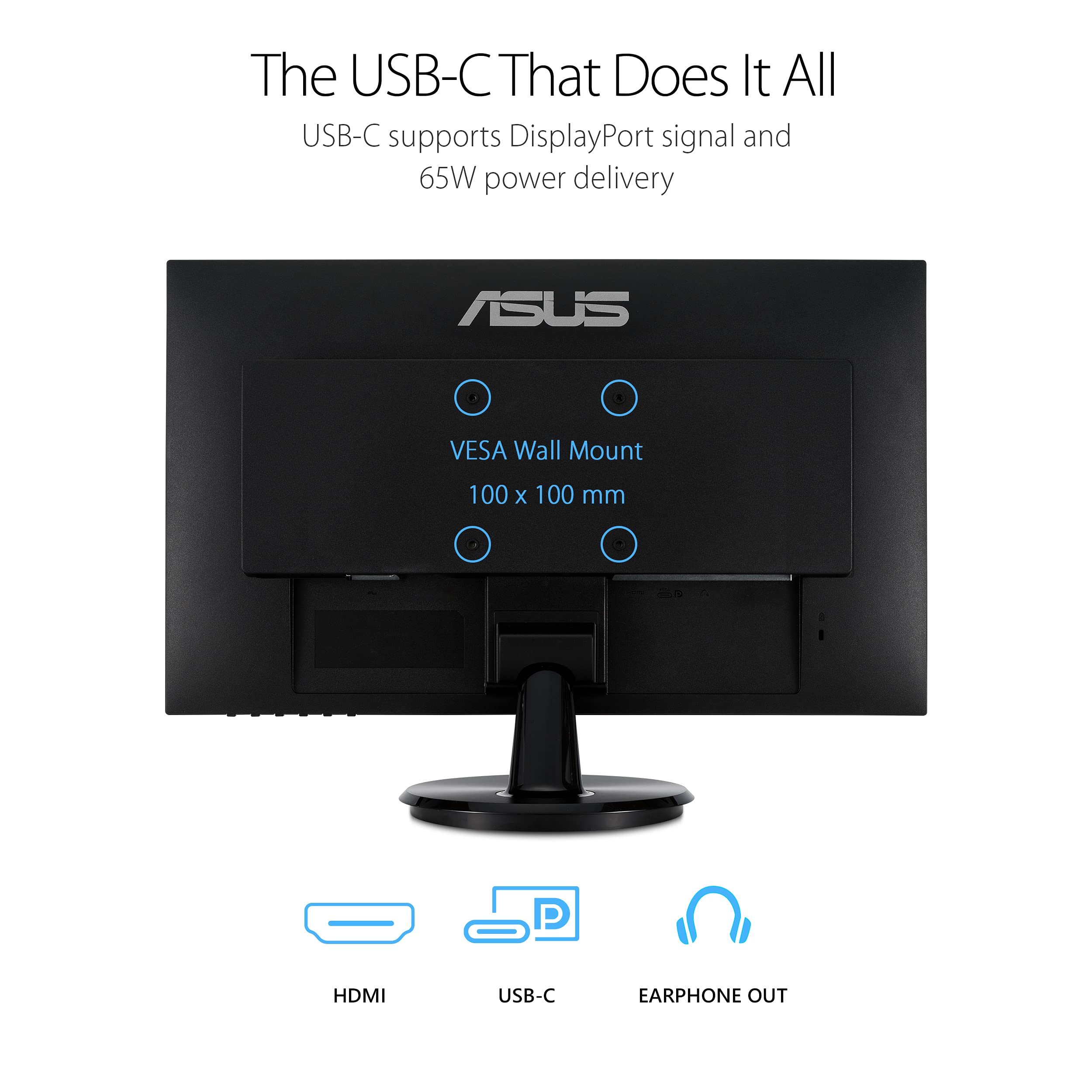 ASUS 22” Eye Care Monitor (VP229QF) – 100Hz, IPS, Full HD, 99% sRGB, Frameless, Adaptive-Sync, DisplayPort, HDMI, Low Blue Light, Flicker Free, Wall Mountable, 3 yr Warranty