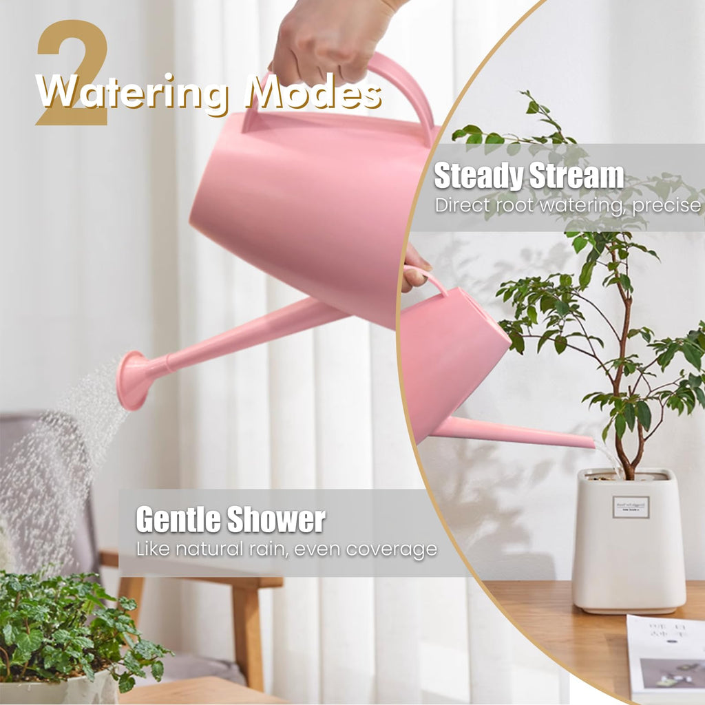 60 oz Watering Can for Indoor Plants, Small Plastic Watering Cans with Removable Nozzle, Long Spout Indoor Water Can for House Plants, Garden Flowers (1.8L 1/2 Gal)
