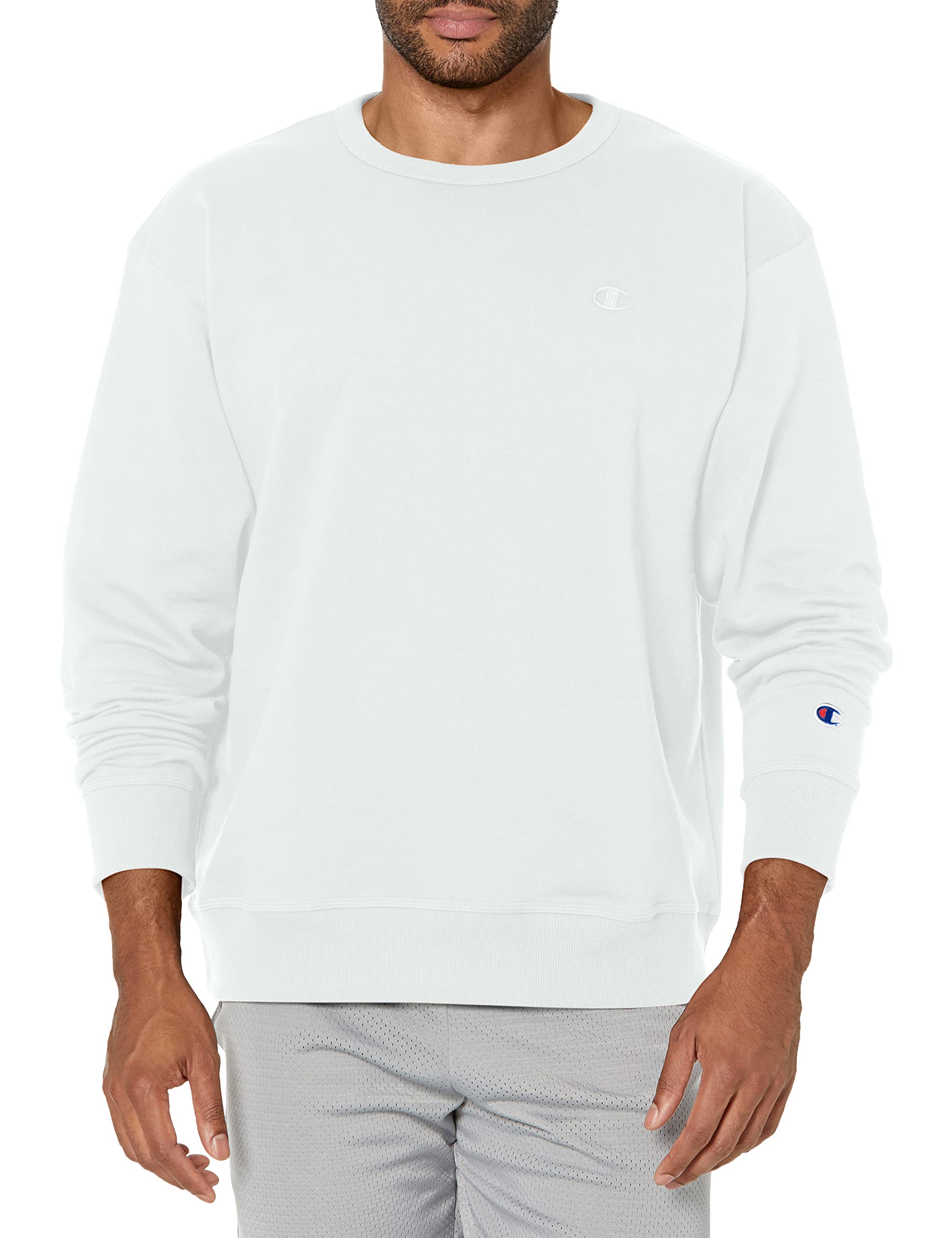 Champion Men's Men's Crewneck Fleece Sweatshirt, Standard Fit, Midweight, C Logo, Available in Regular and Big & Tall