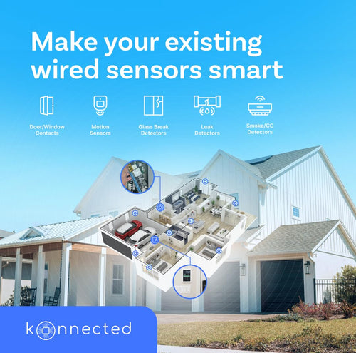 12-Zone Wired Smart Alarm Panel - Konnected Alarm Panel Pro Conversion Kit - Make Wired Alarm System Smart - SmartThings, Alexa - No Batteries or Monthly Subscription - Wi-Fi & Ethernet Connection