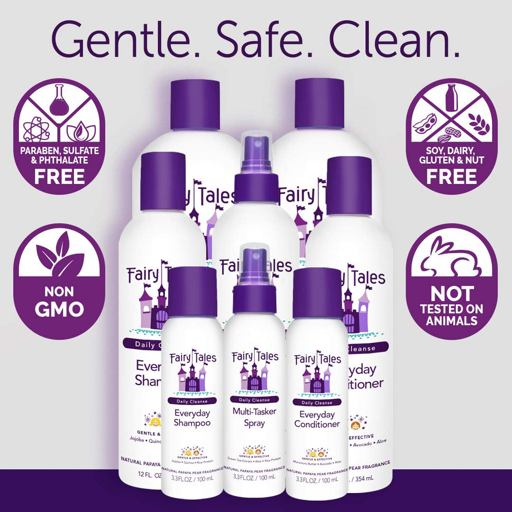 Fairy Tales Daily Cleanse Everyday Kids Shampoo - Gentle Natural Defining Shampoo, Tangle Free, Moisturizing and Hydrating Formula, Clean and Natural Ingredients -Paraben Free - 12 oz.