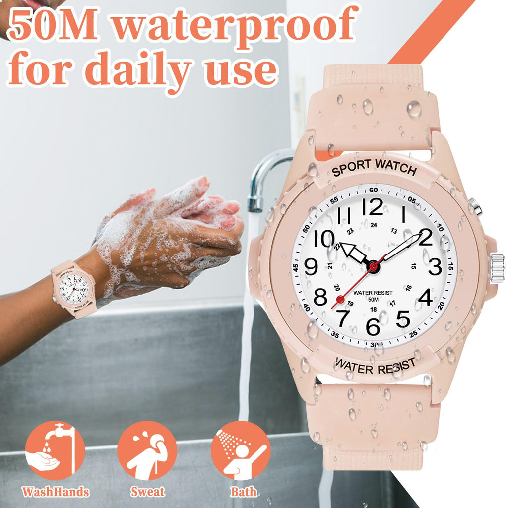 PROKING Waterproof Nurse Watch for Medical Professionals Students Women Men, Night Light, 12/24 Hour Military Time Easy to Read Dial, Second Hand Watch for Nursing Day Gifts