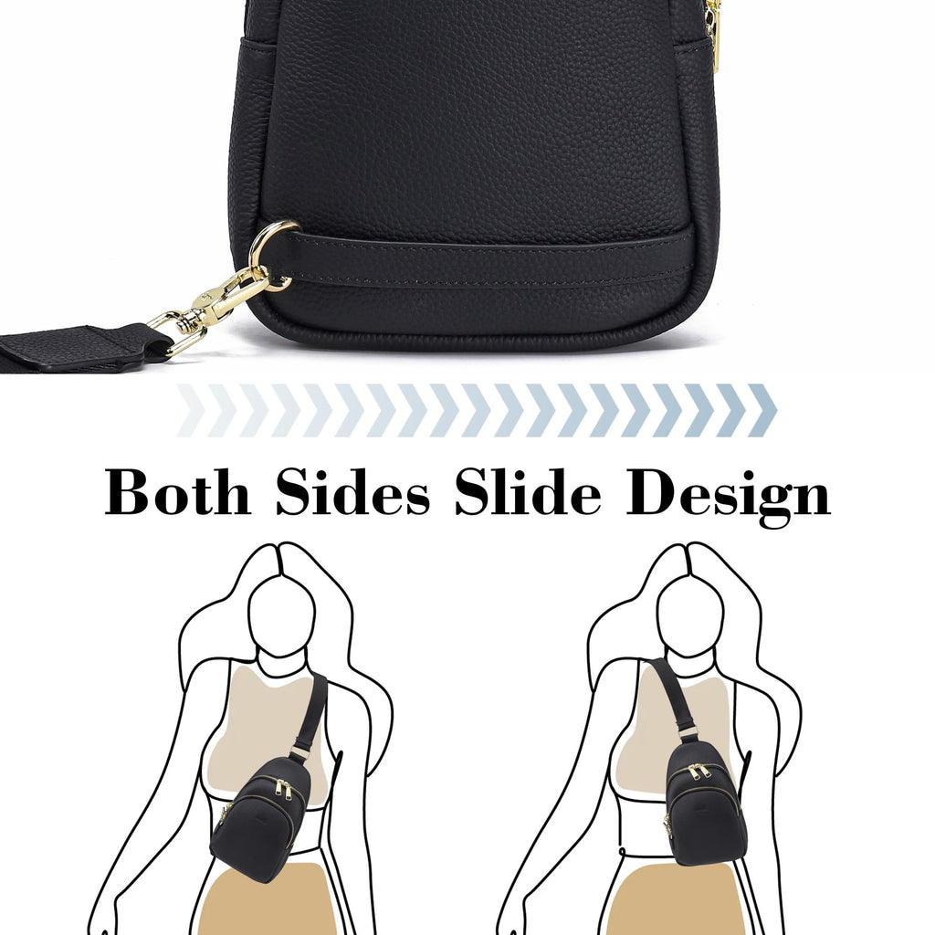 INICAT Small Crossbody Sling Bags Faux Leather Fanny Packs Purses for Women Everyday & Travel