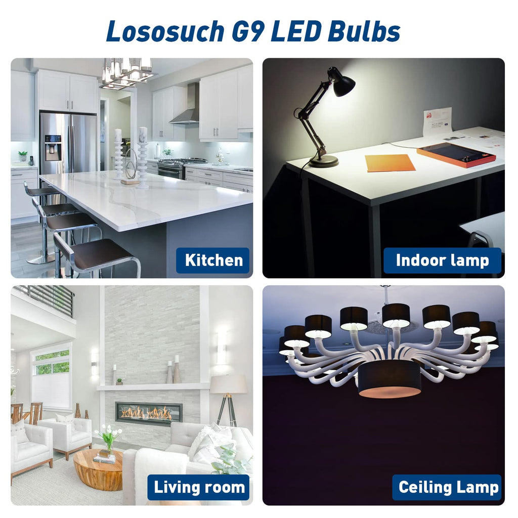 G9 LED Bulbs Dimmable 3W (T4 30W 25W 20W Halogen Bulb Equivalent), Warm White 2700K, 120V, 350LM Bi Pin or Chandelier Wall Pendant Ceiling Lamps,No Flicker 4-Pack
