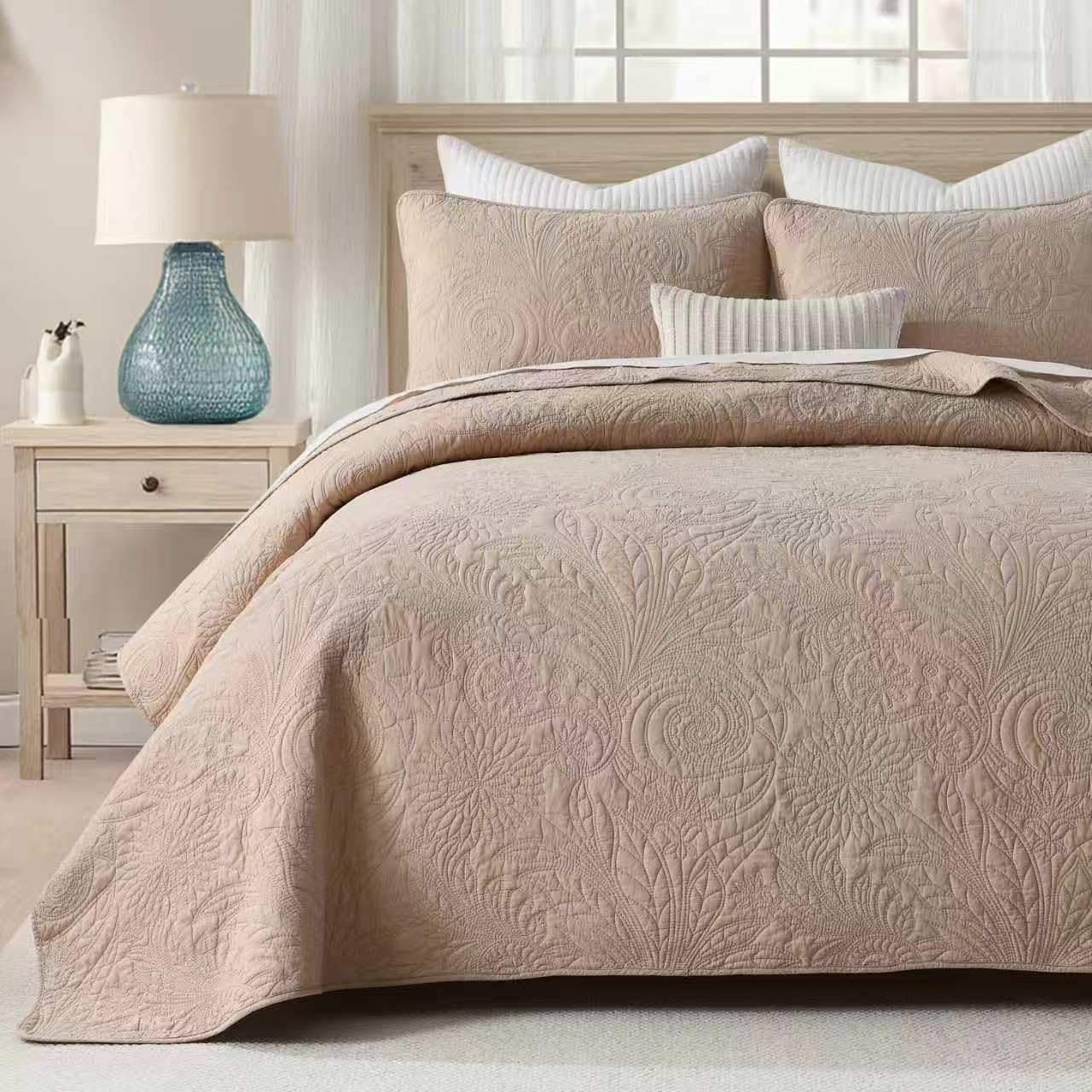 Yellow Quilts Queen Size, Paisley Comforter Set Queen Cotton Bed, Yellow Grey White Comforter, Striped Bedding Queen Size, Lightweight Luxury Bedspread,3 Piece