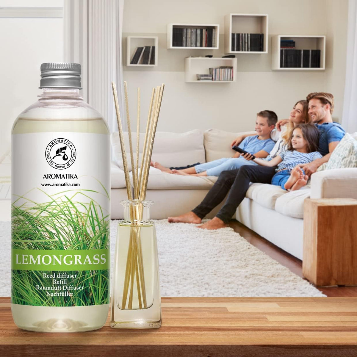 Vanilla Diffuser Refill w/Natural Essential Vanilla Oil 6.8 Fl Oz - Intensive - Fresh & Long Lasting Fragrance - Reed Diffuser Oil Refill Vanilla - for Aromatherapy - SPA - Home - Office - Fitness