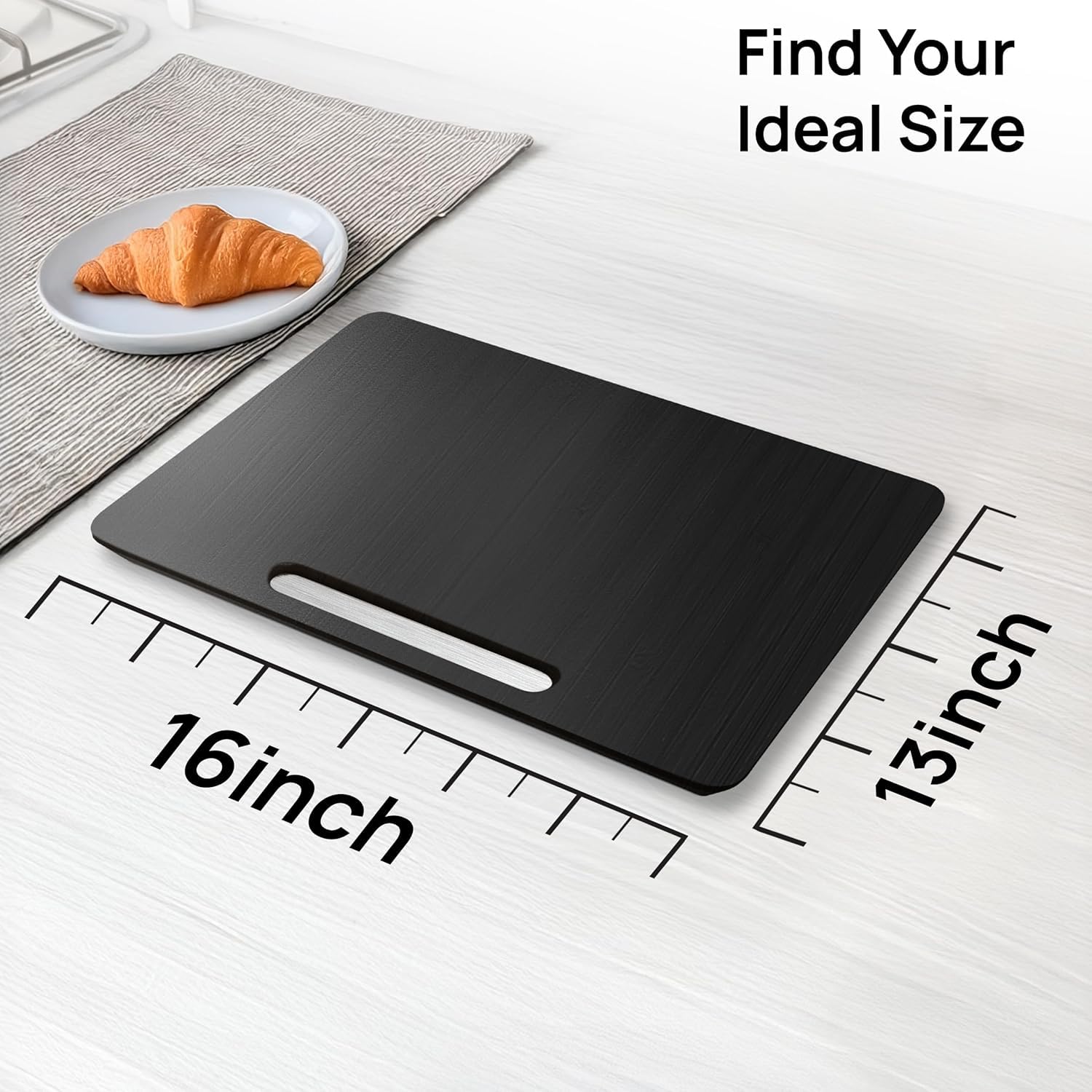 Ibyx Premium Bamboo Mixer Slider for KitchenAid 4.5-5 Qt Tilt-Head Stand Mixer - Food-Grade Appliance Slider Mat for Kitchen Countertop Storage Accessories (Black)