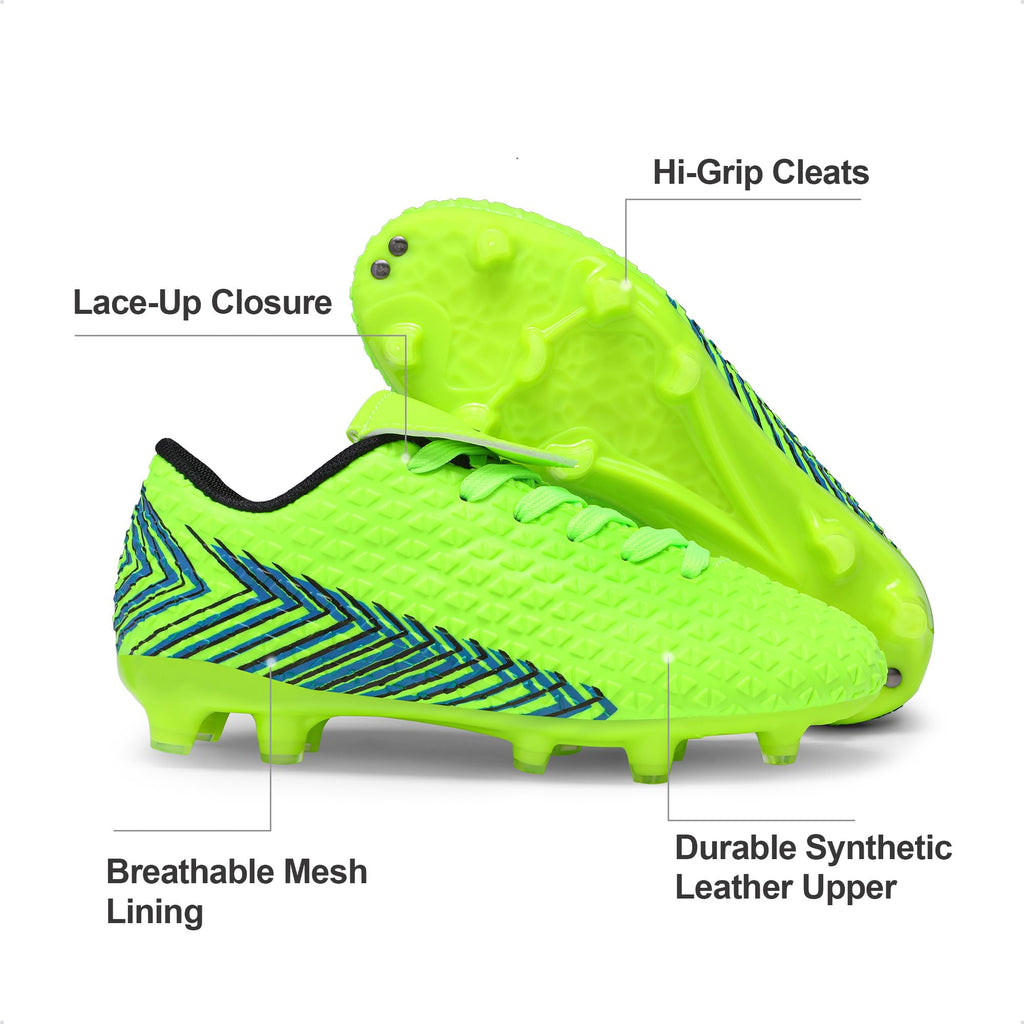 DREAM PAIRS Boys Girls Outdoor Soccer Cleats Firm Ground Football Shoes for Little/Big Kid