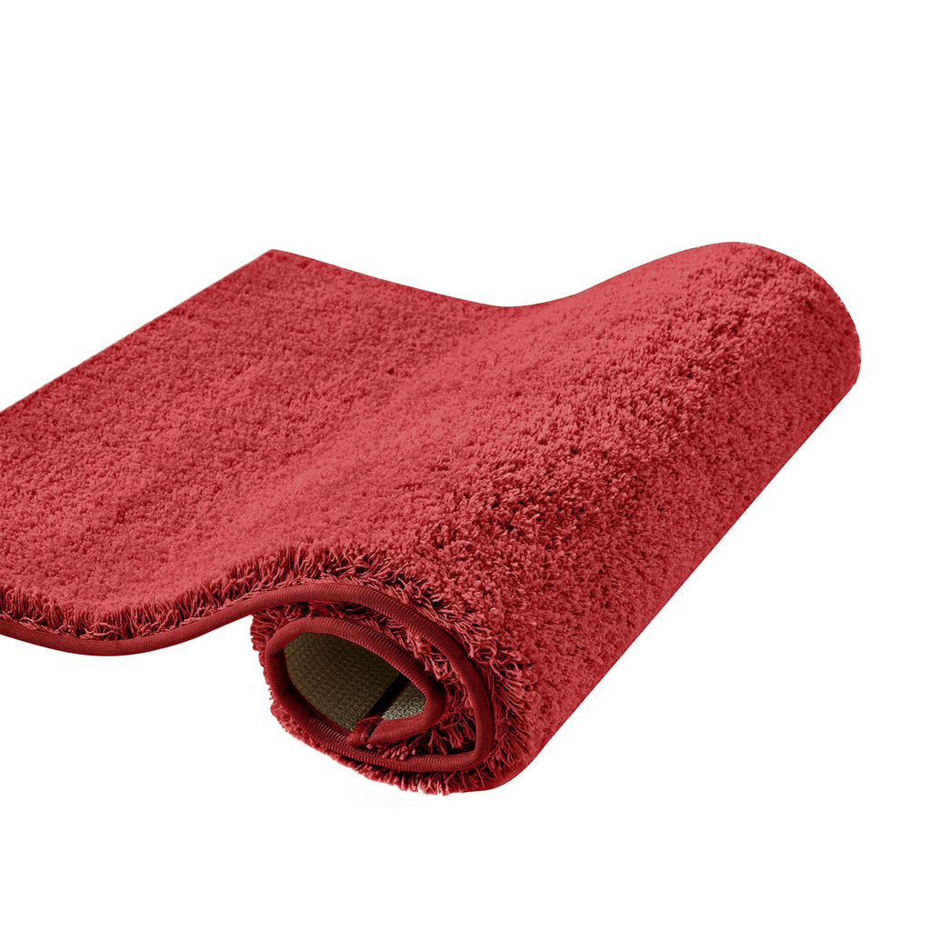 CozeCube Circle Fleece Bath mats for Bathroom, Fluffy Absorbent, Melange Quick Dry Microfiber Bath Rugs, Non Slip Washable Shower Mat Gifts, Brown, 24" X 16"