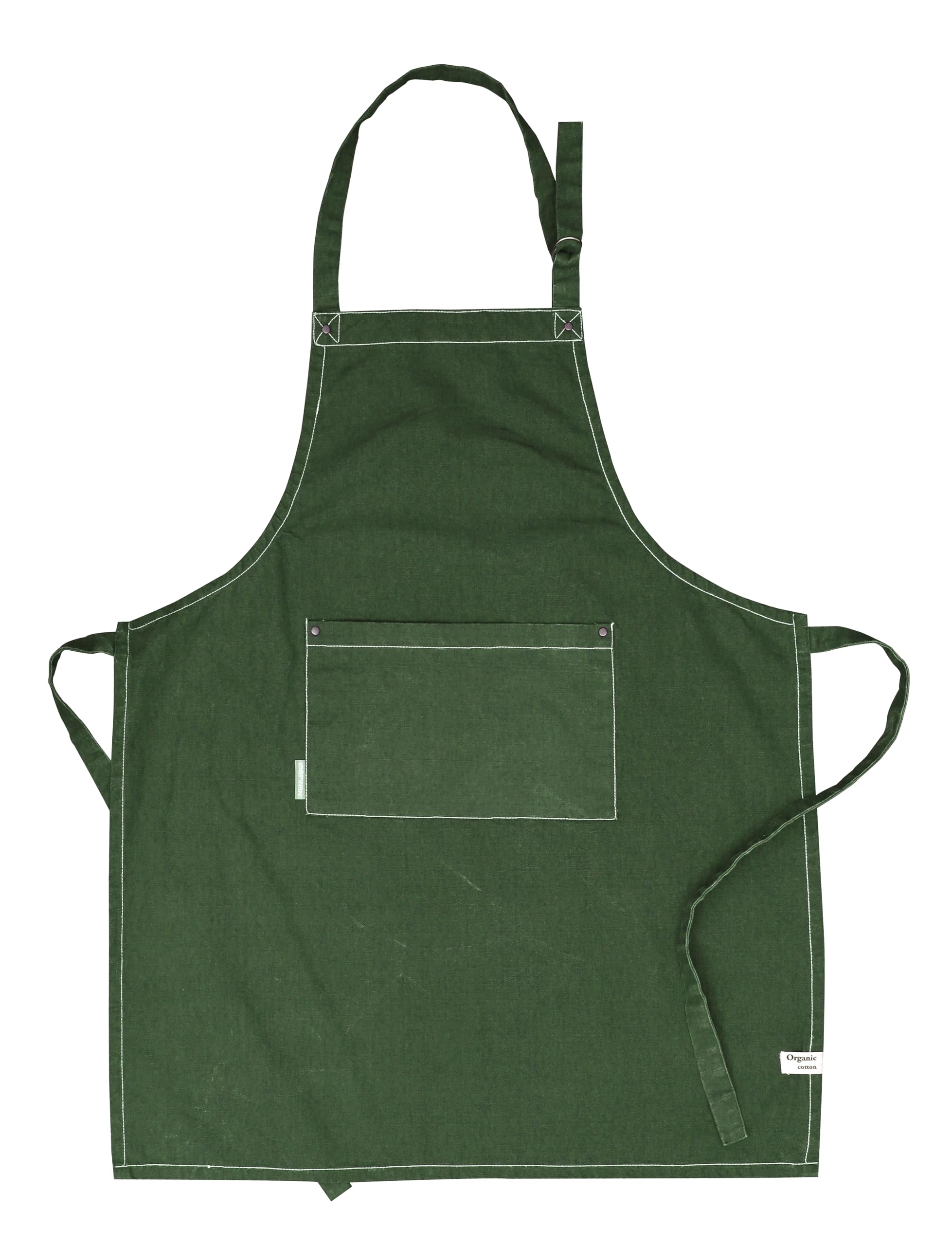 AMOUR INFINI Cotton Aprons for Women with Pocket, Adjustable Strap & Waist Ties - Washable Aprons for Baking, Cooking, Gardening (27.5 x 33 Inches - Blooming Floral)