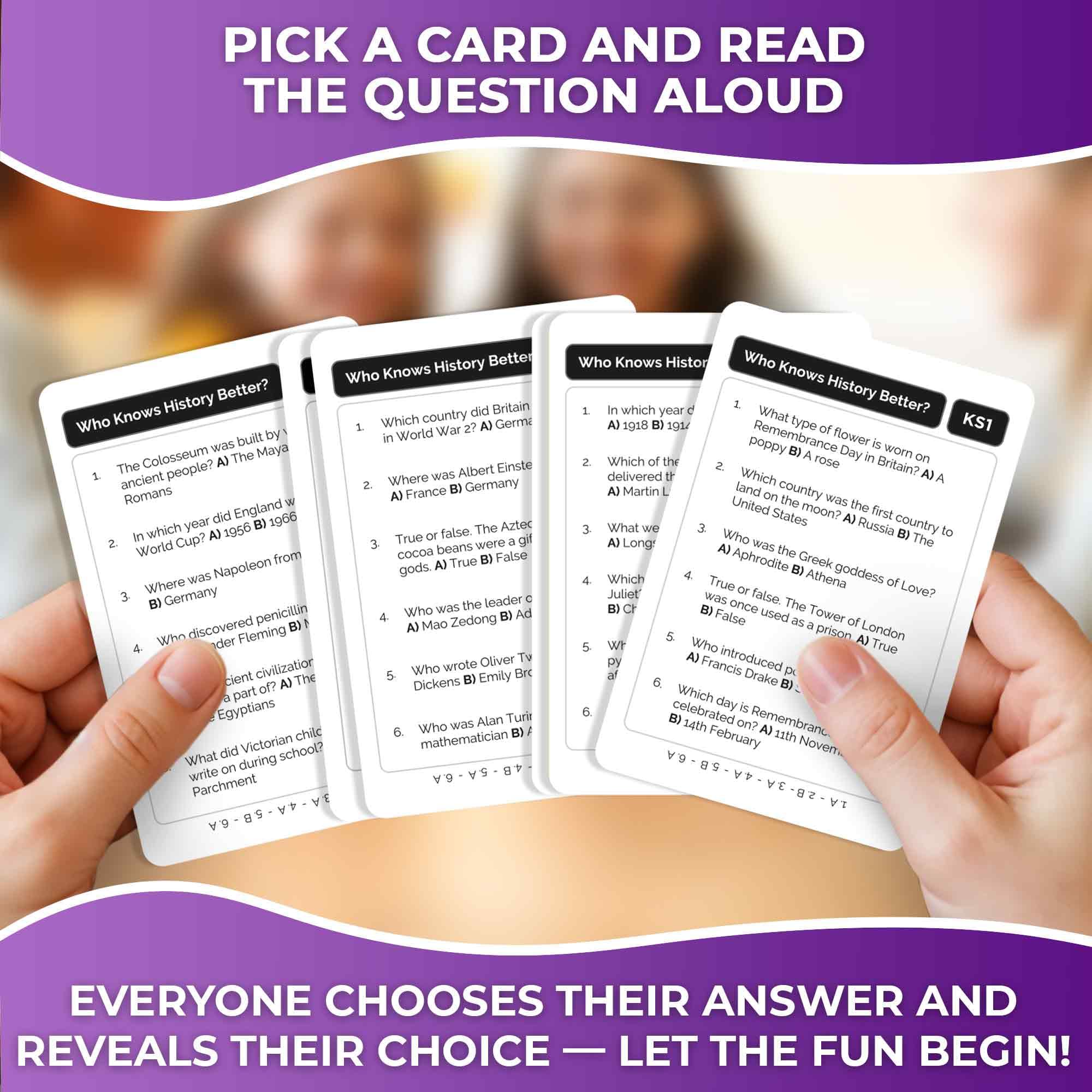 Family Board Games for Kids and Adults - Trivia Card Games for Kids 8-12 and Adults - Who Knows Me Better for Family Game Night - 500+ Facts Questions from Ages 6-8 — Fun Travel Car Activities for 5+