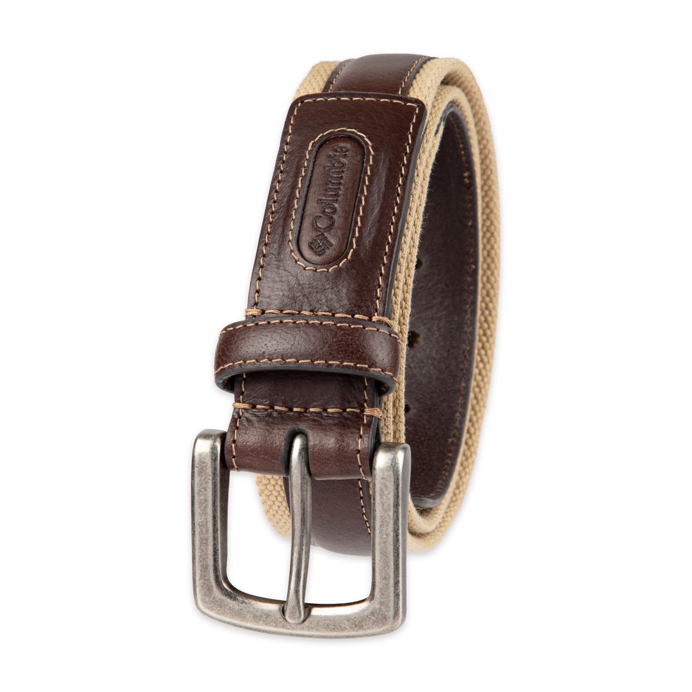 Columbia Men's Leather Casual Belt Tan & Brown Classic Style for Everyday Wear