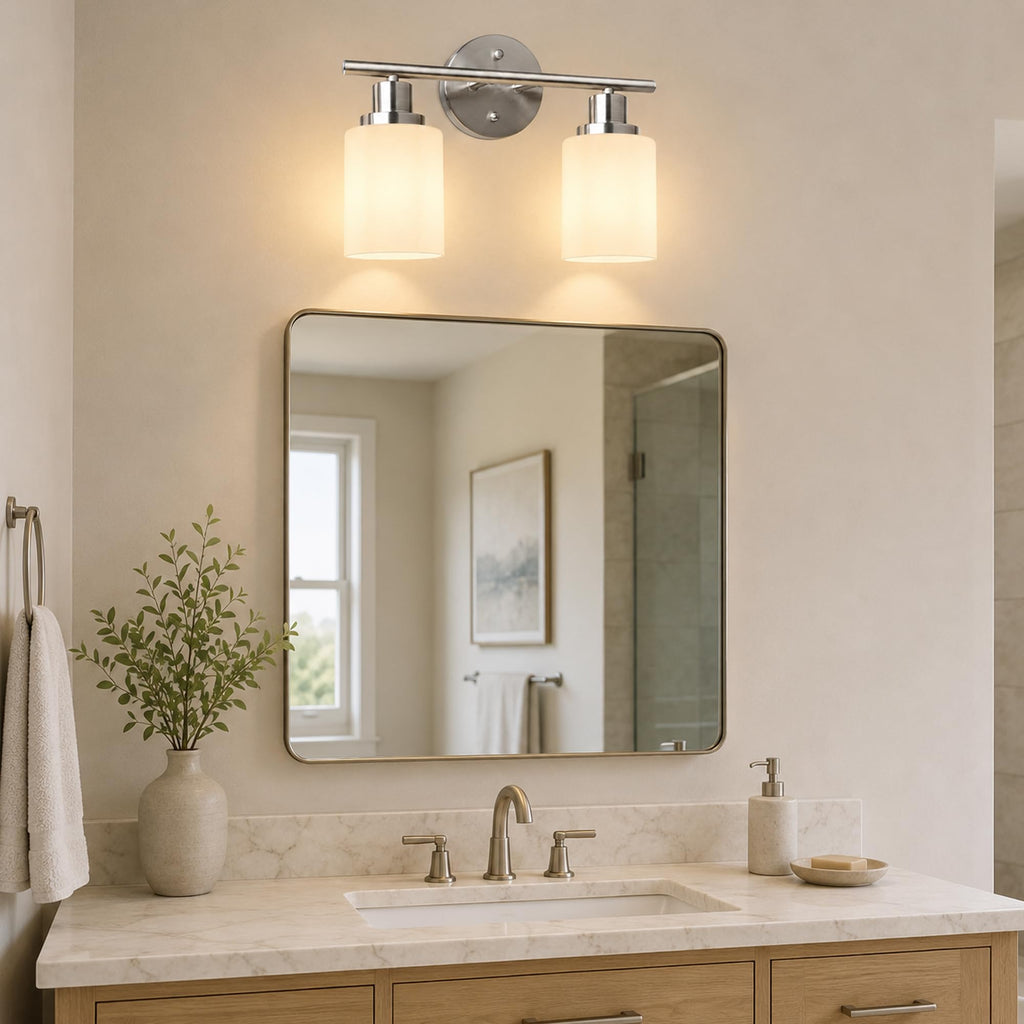 Unicozin 2 Pack Modern Bathroom Light Fixtures, 3 Light Vanity Lights, Black Wall Lamp with Clear Glass for Bathroom, Mirror, Living Room, Bedroom, Hallway, E26 Base