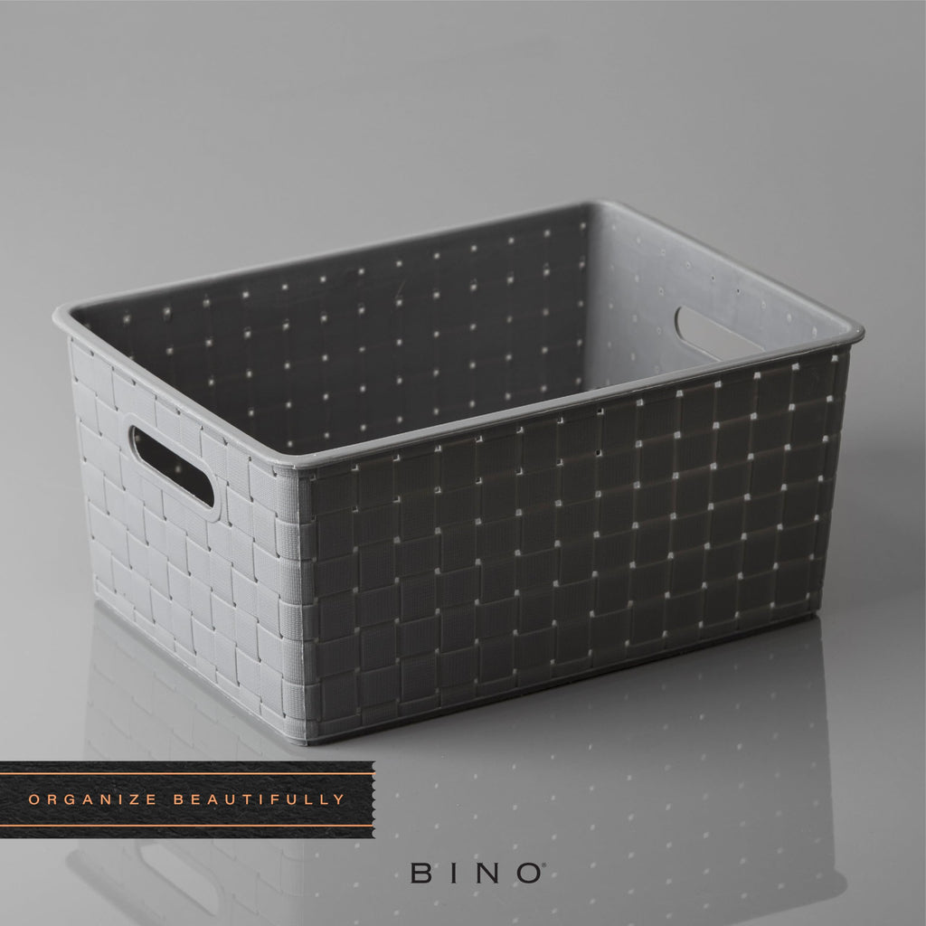 BINO Plastic Basket, Small White, 5 Pack - Rectangular Cabinet Organizer, Multi-Use Storage Basket, Drawer and Cabinet-Friendly, Portable, Durable, Space Efficiency, Stock Management