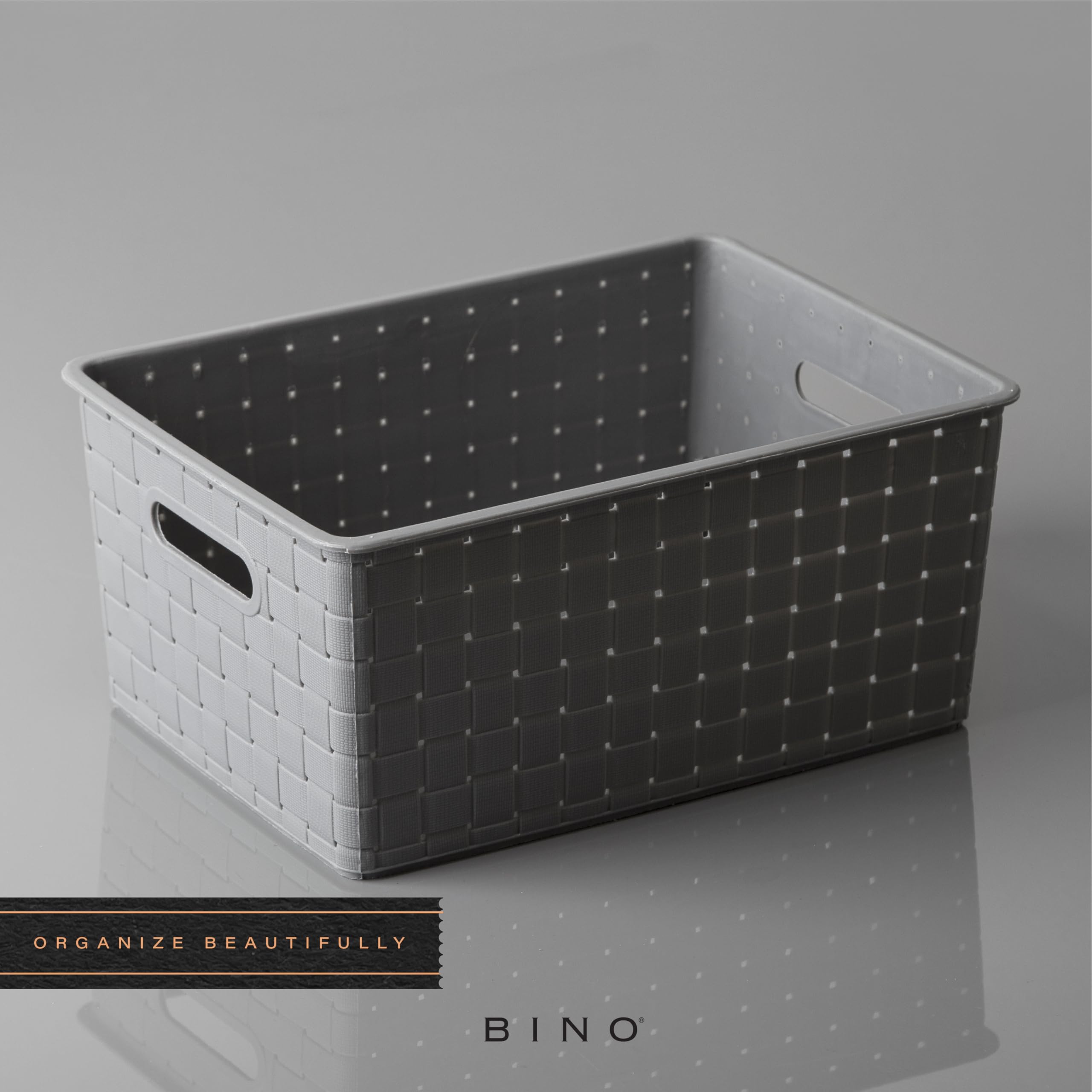 BINO Plastic Basket, Small White, 5 Pack - Rectangular Cabinet Organizer, Multi-Use Storage Basket, Drawer and Cabinet-Friendly, Portable, Durable, Space Efficiency, Stock Management