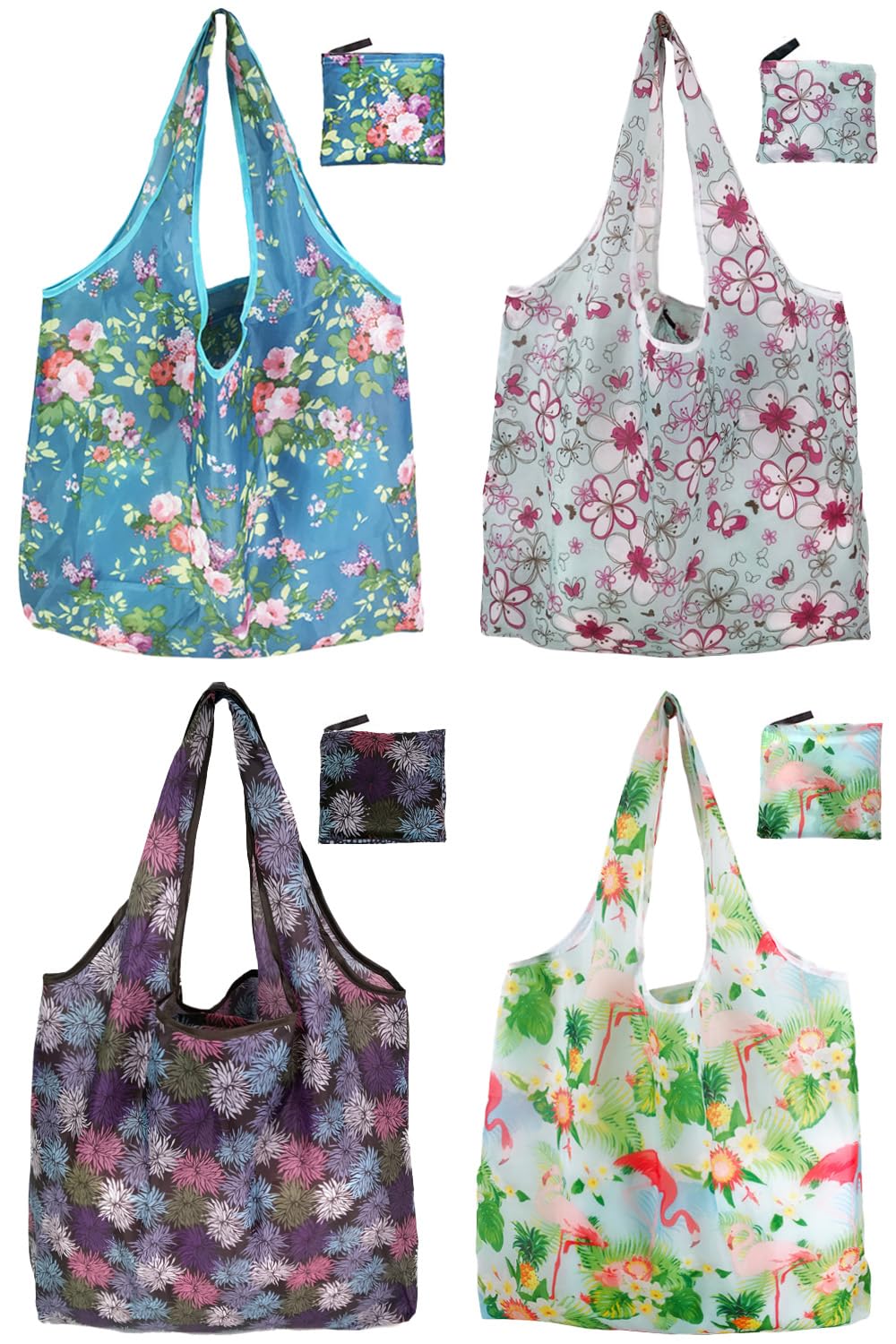 Bolsas de compras reutilizables para comestibles, paquete de 4 de 50 libras bolsas plegables grandes y lavables para mercado, compactas para un fácil almacenamiento, bolsas de tela ligeras y
