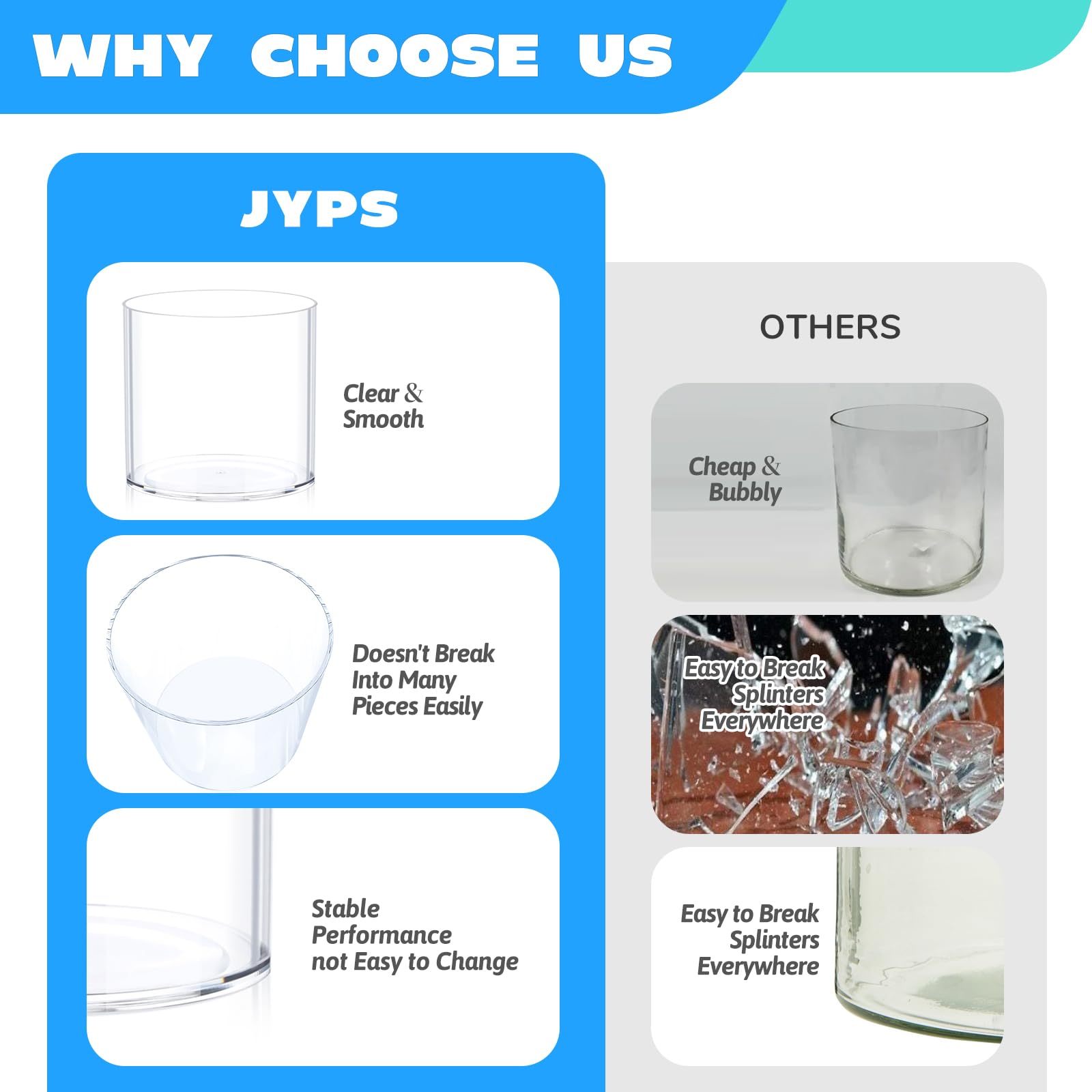 Flower Clear Vase Centerpiece for Home, Wedding Party, Plastic Clear Cylinder Wide for Flowers, Decorative Wide Mouth Vase for Decor (6'' W*8'' H)