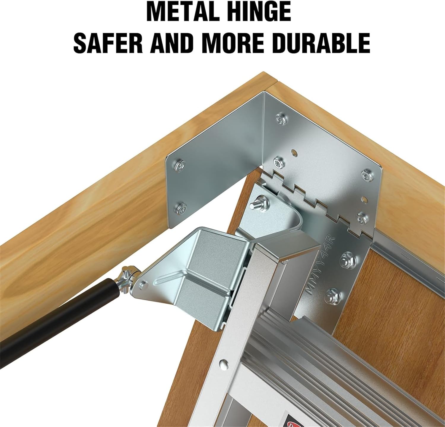 Aluminum Attic Ladder - Retractable Loft Stairs, Folding Pull-Down Design, Manual Lifting for 7'8"-10'3" Ceiling Height, 22.5" x 54", 375 lbs Capacity