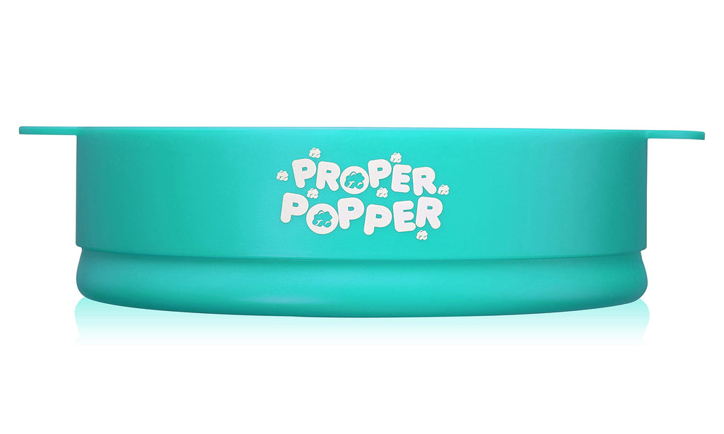 The Original Proper Popper Microwave Popcorn Popper, Silicone Popcorn Maker, Collapsible Bowl BPA Free & Dishwasher Safe - (Aqua)