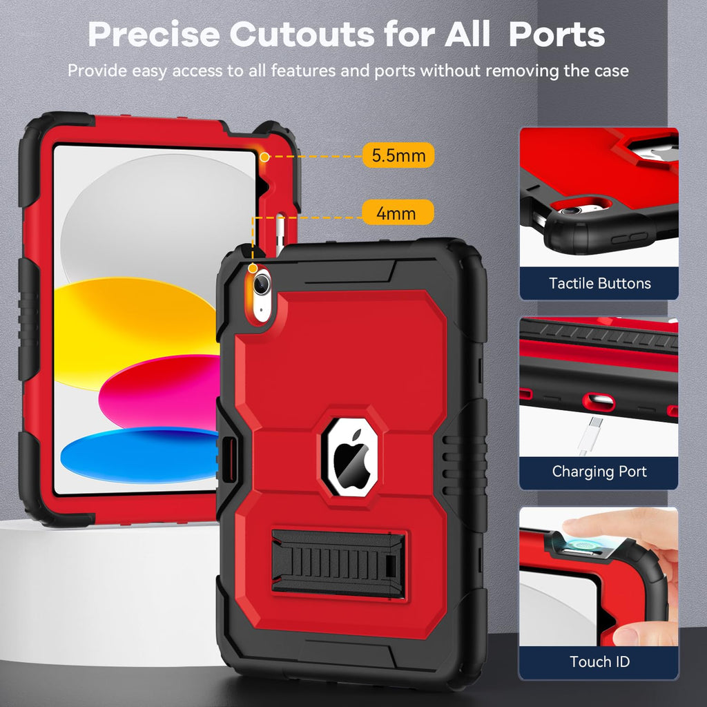 OKP Case for iPad 9th/ 8th/ 7th Generation (2021/2020/2019), Heavy Duty 10.2 inch iPad Shockproof Rugged Protective Cover with Built-in Stand, Hard iPad 9 8 7 Gen Cases for Kids Girls Boys, Black