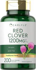 Carlyle Red Clover Capsules | 200 Count | Trifolium Pratense | Blossom Extract Supplement | Non-GMO, Gluten Free