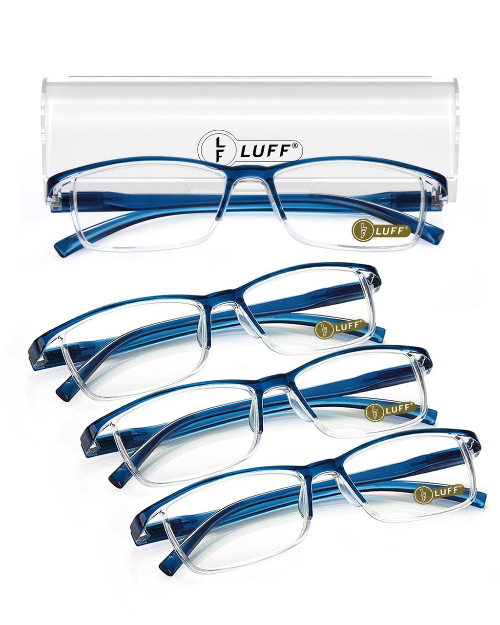 LUFF 6Pcs Anti-Blue-ray Reading Glasses Portable Ultra-Light Readers(0.00X)