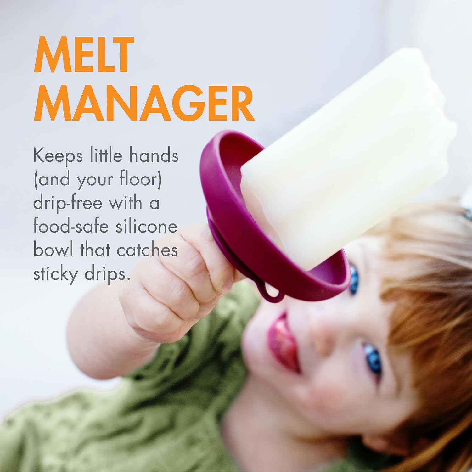 Boon Drizzle Silicone Ice Pop Holder - Drip Catcher for Frozen Treats - Dishwasher Safe Summer Kids and Toddler Essentials - Includes 2 Travel Cases - 4 Count
