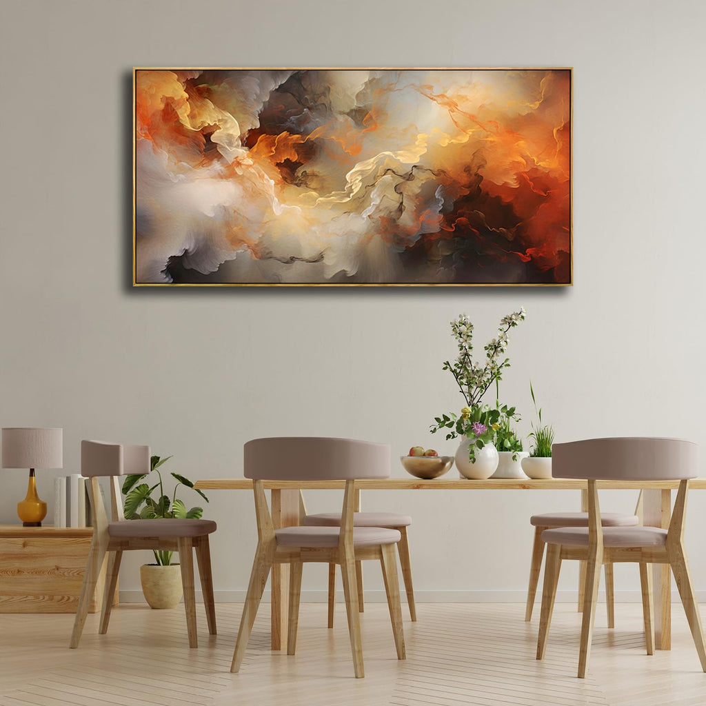 VHMING Abstract Wall Art Artwork Retro Trees Pictures Decor Canvas Painting Framed Ready to Hang Living Room Bedroom and Office Wall Decor 20x40 Inch