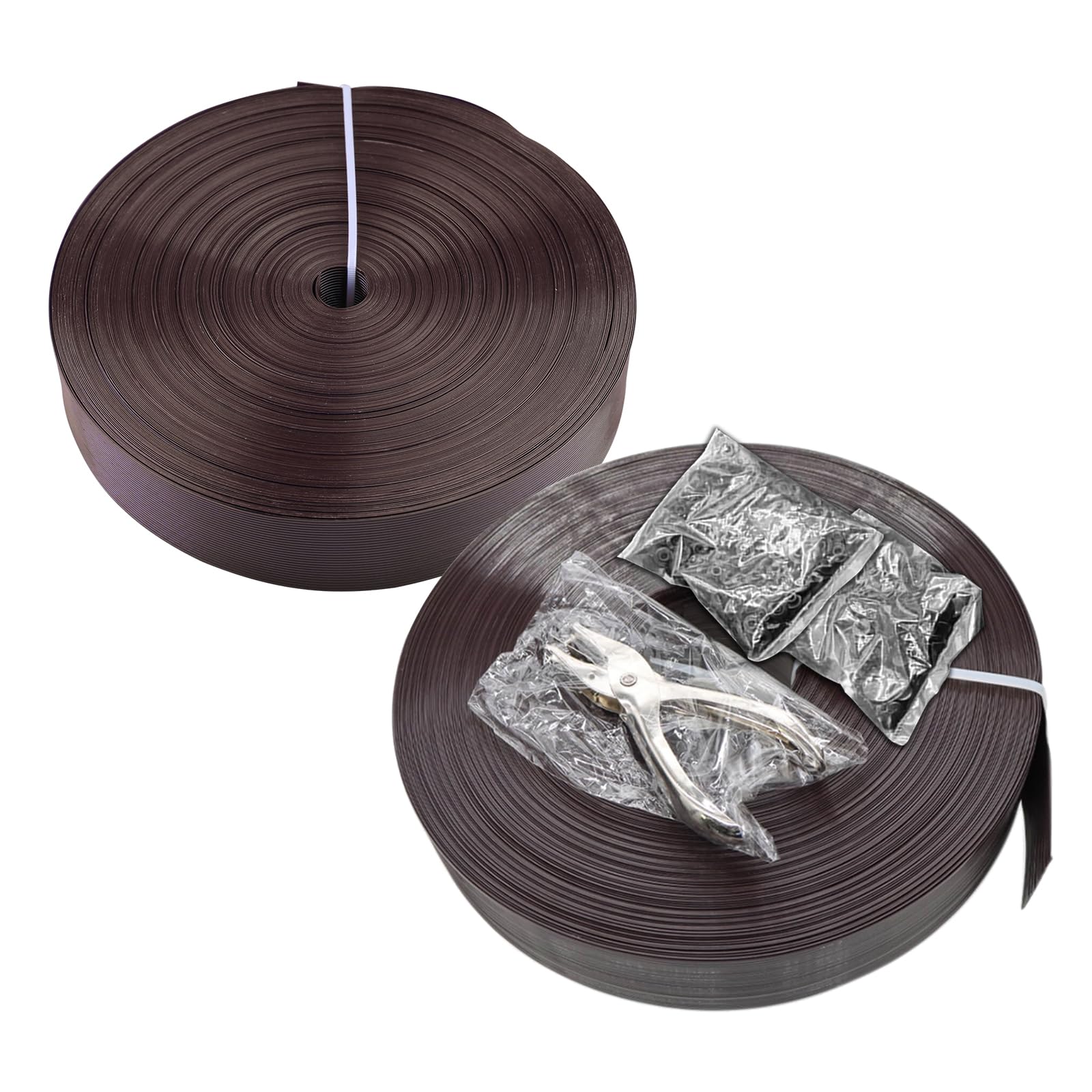 Chain Link Fence Privacy Tape, 246ft x 0.15ft Chain Link Fence Slats, Fence Covering Privacy, Brown (200PCS Button + Puncher Included)