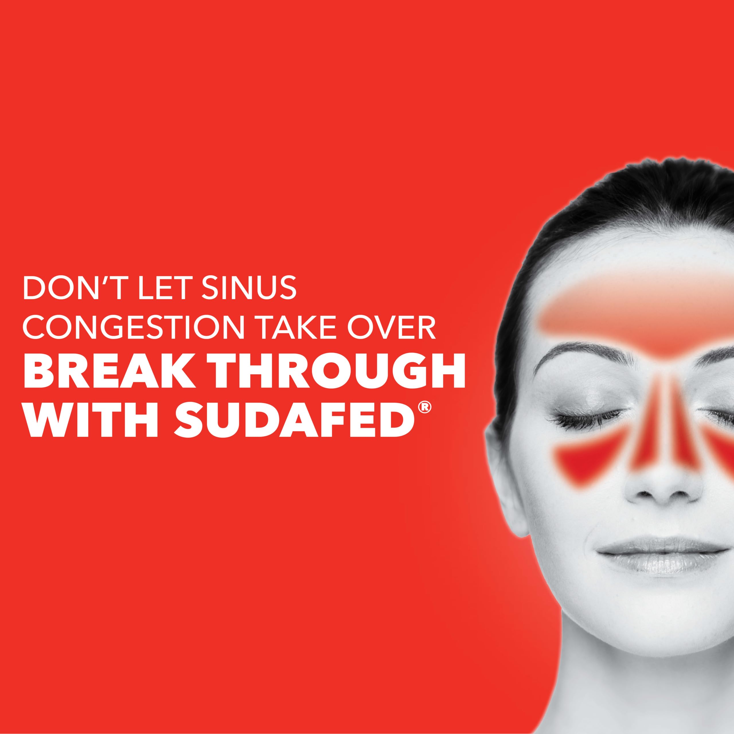 Sudafed, PE Sinus Congestion Relief Tablets, Maximum Strength, Non-Drowsy 10 mg Phenylephrine HCI Decongestant for Sinus Pressure and Nasal Congestion Relief from colds or Allergies, 18 Count