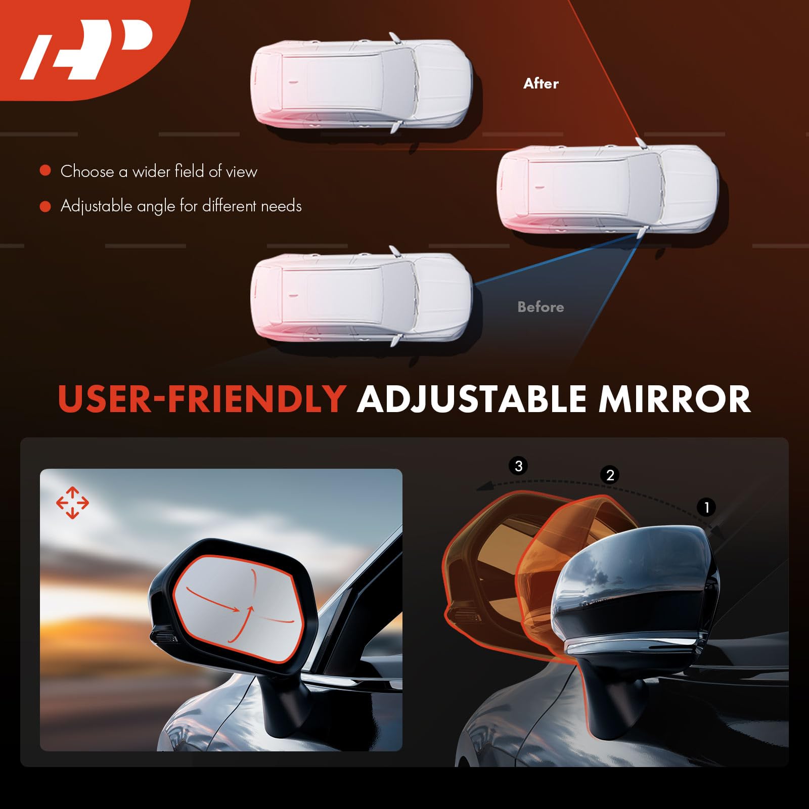 A-Premium Pair (2) Driver and Passenger Side Power Door Mirror - Compatible with Nissan Sentra 2007-2012 - Non-Heated Non-Folding Black Outside Rear View Mirror - Replace# 96302ET01E