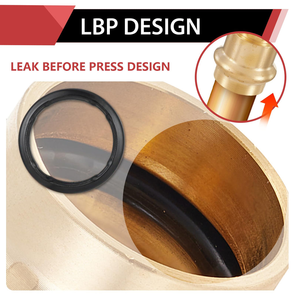 (Pack of 2) EFIELD 1" Copper Press X 1" PEX Crimp Coupling Brass Adapters For Copper and Pex Pipe Connection,(PEX1807388-2PCS)