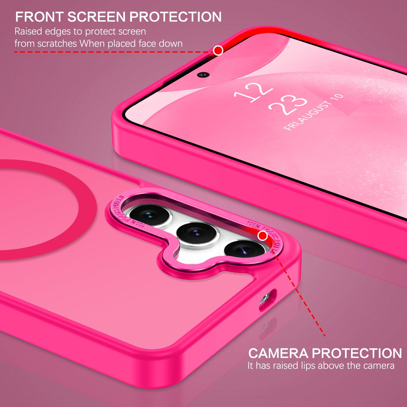 BENTOBEN Magnetic for Samsung Galaxy S24 Plus Case [Compatible with Magsafe] Translucent Matte Slim Thin Shockproof Anti-Yellow Women Men Protective Phone Cases Cover for Samsung S24 Plus 6.7", Black