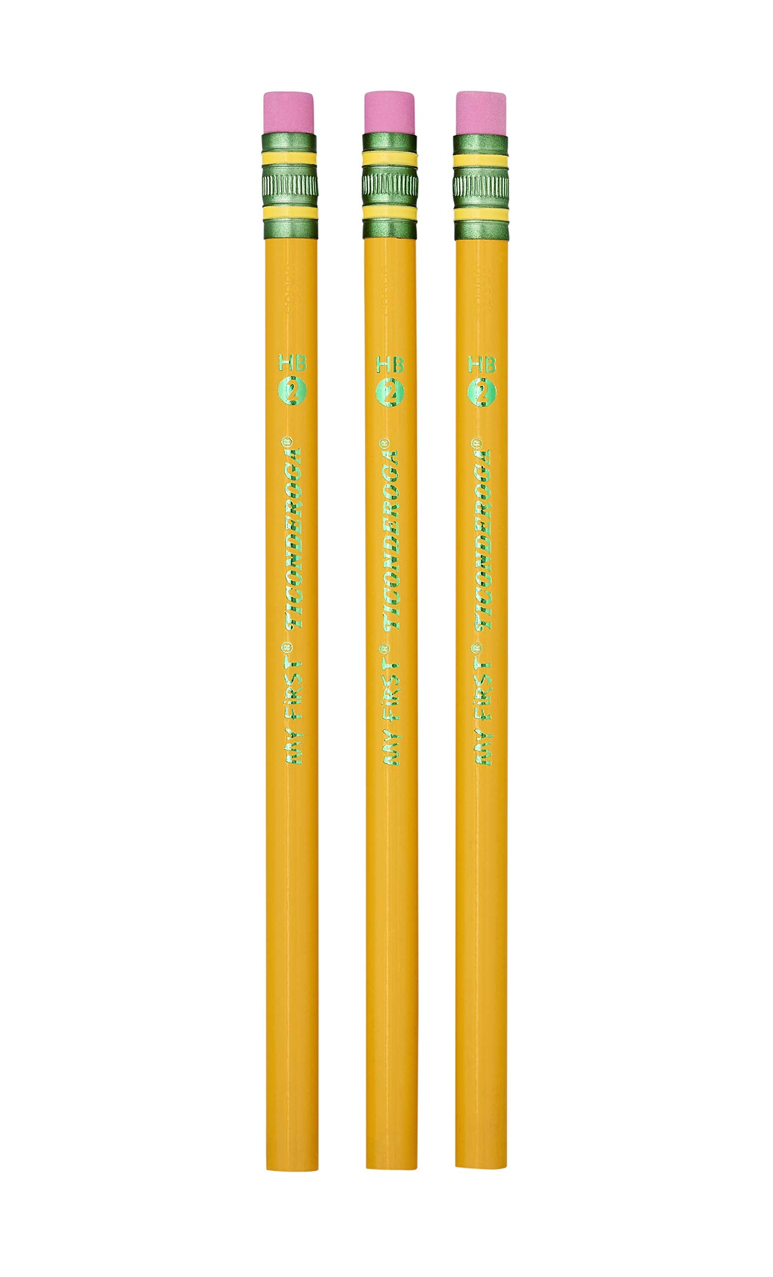Ticonderoga My First Wood-Cased Pencils, #2 HB Soft, With Eraser, Yellow (X3336) (Pack of 6, 216 Count Total)