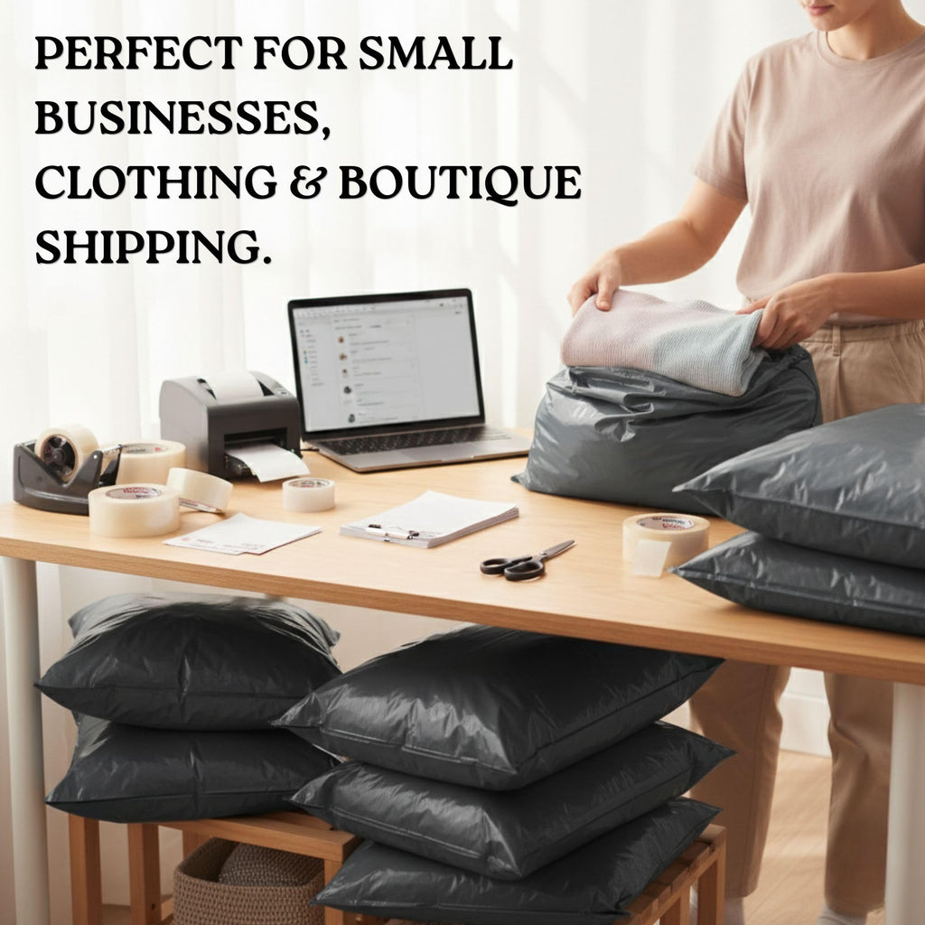 5 Large Shipping Bags 17x24 | Jumbo Poly Mailers for clothes | Strong Thick Mailing Bags with Self Adhesive | Self Sealing Shipping Envelopes