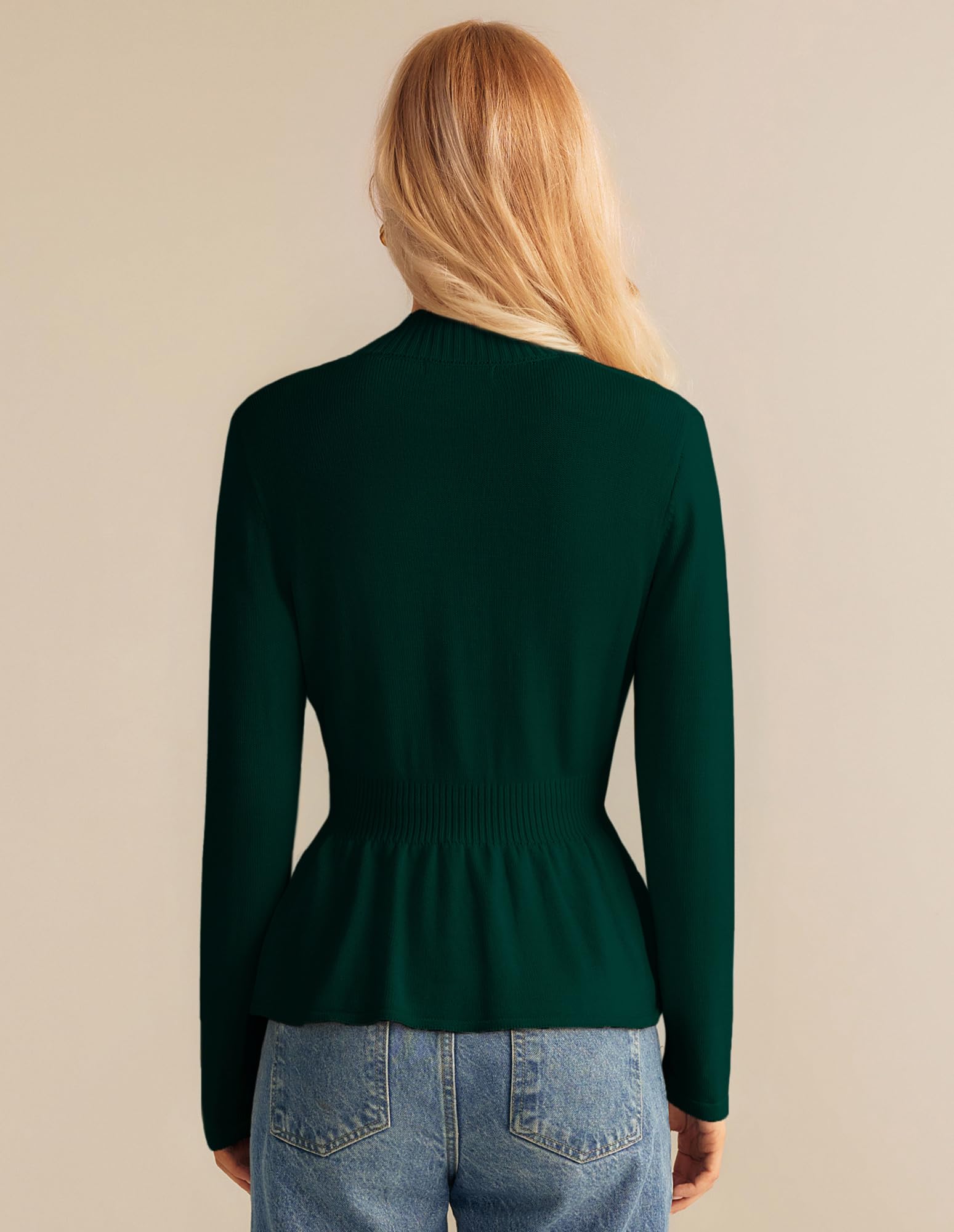 GRACE KARIN Women Cardigan Sweaters 2025 Fall,Long Sleeve Cropped Sweater Coat Trendy,Button Front Peplum Tops Lightweight